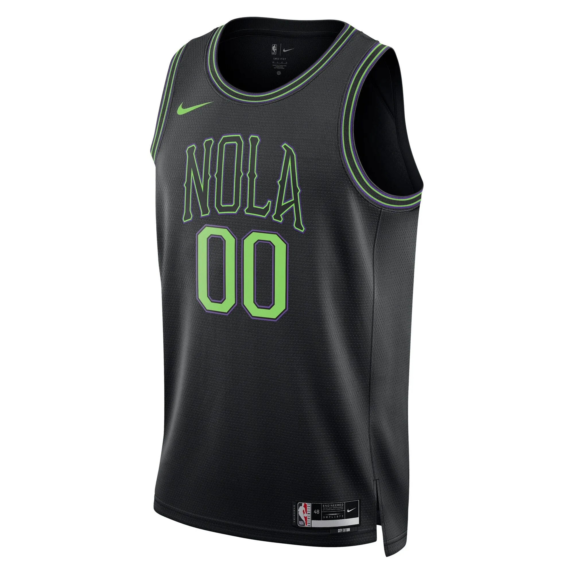 New Orleans Pelicans  Unisex 2023/24 Custom Swingman Jersey - Black - City Edition