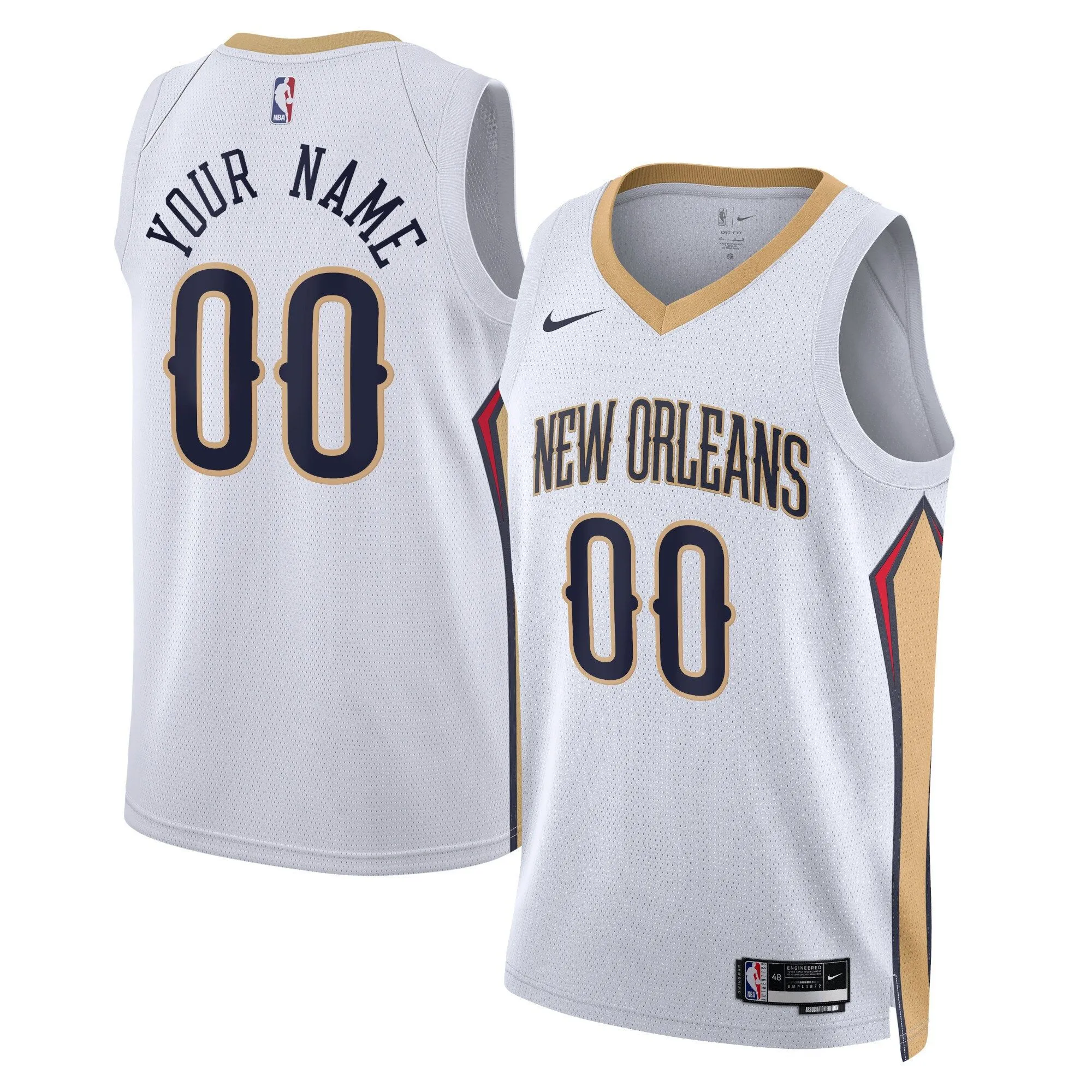 New Orleans Pelicans  Unisex Swingman Custom Jersey White - Association Edition