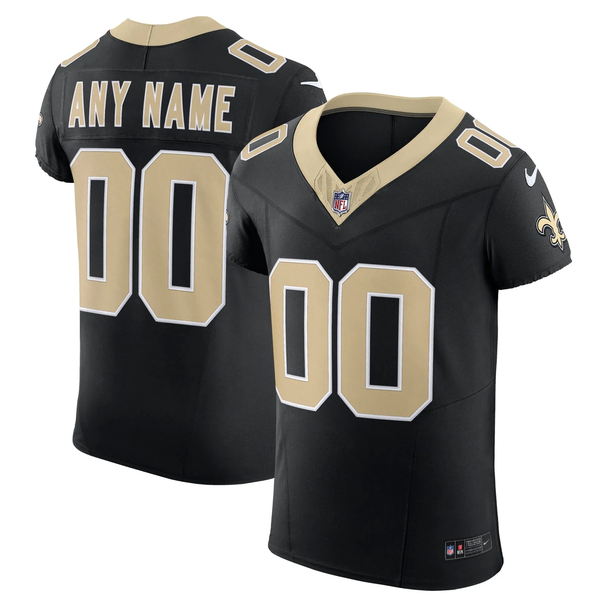 New Orleans Saints  Vapor F.U.S.E. Elite Custom Jersey - Black