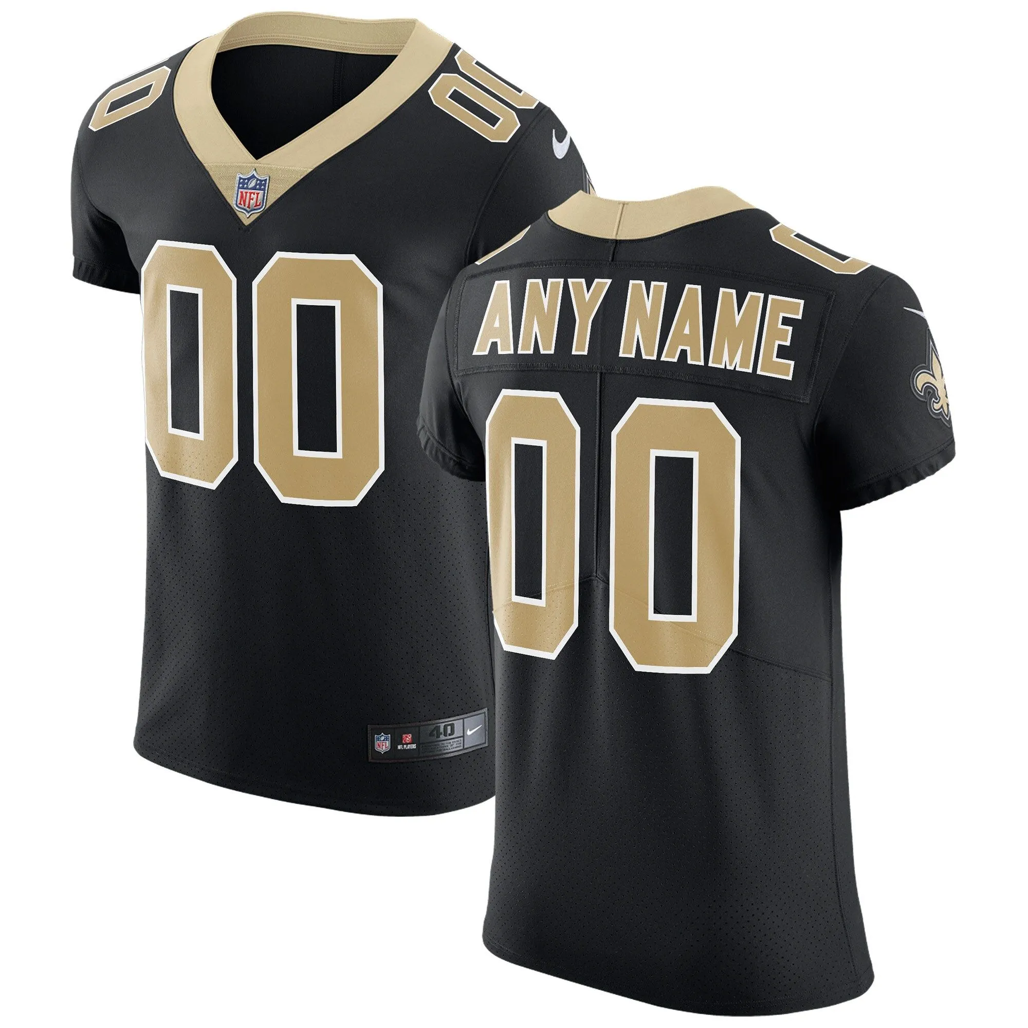 New Orleans Saints  Vapor Untouchable Custom Elite Jersey - Black