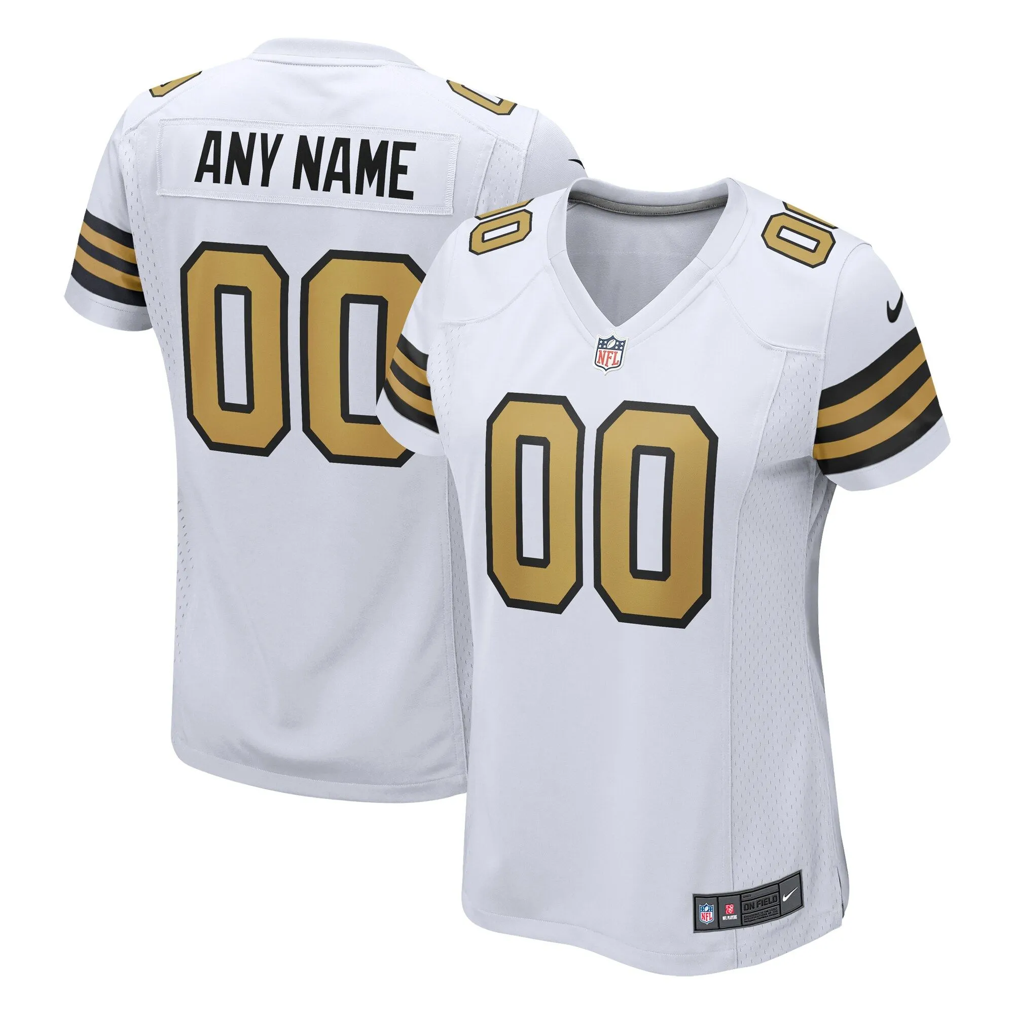 New Orleans Saints  Women's Alternate Custom Game Jersey - White