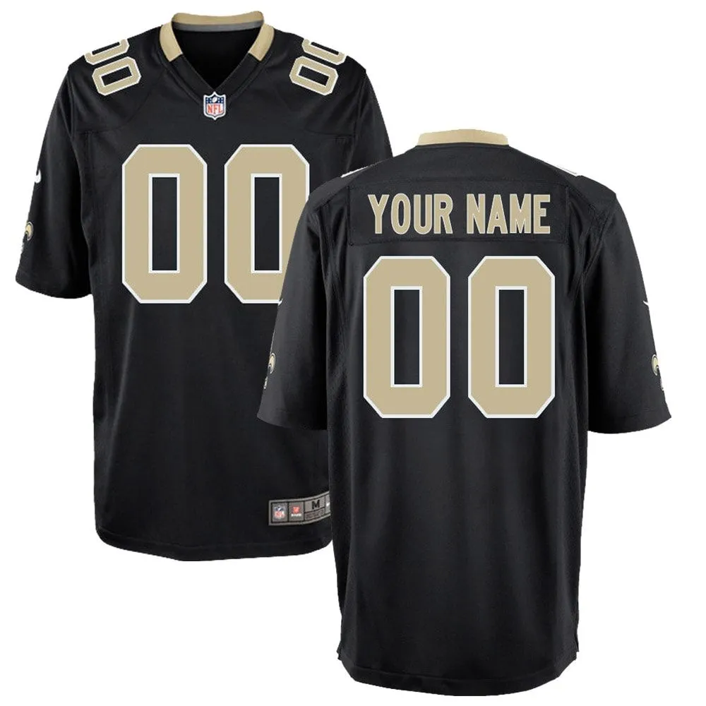 New Orleans Saints  Youth Custom Game Jersey - Black