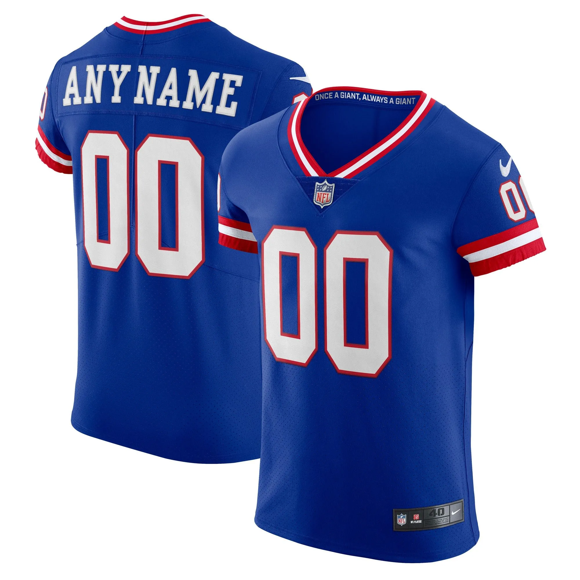 New York Giants  Classic Vapor Elite Custom Jersey - Royal