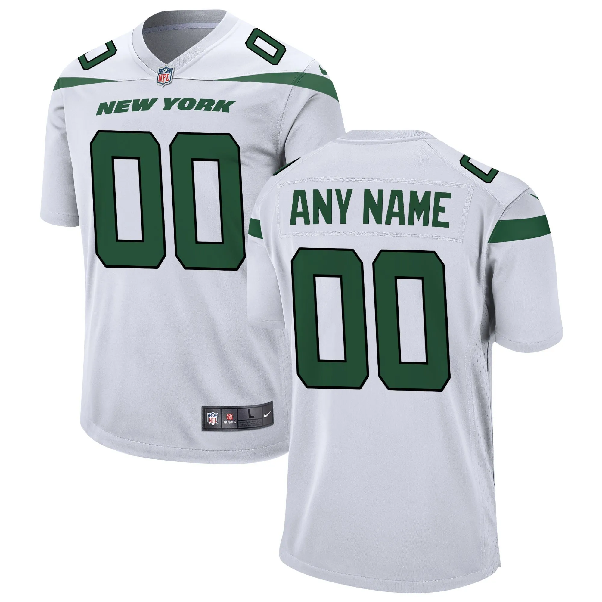 New York Jets  Custom Game Jersey - White