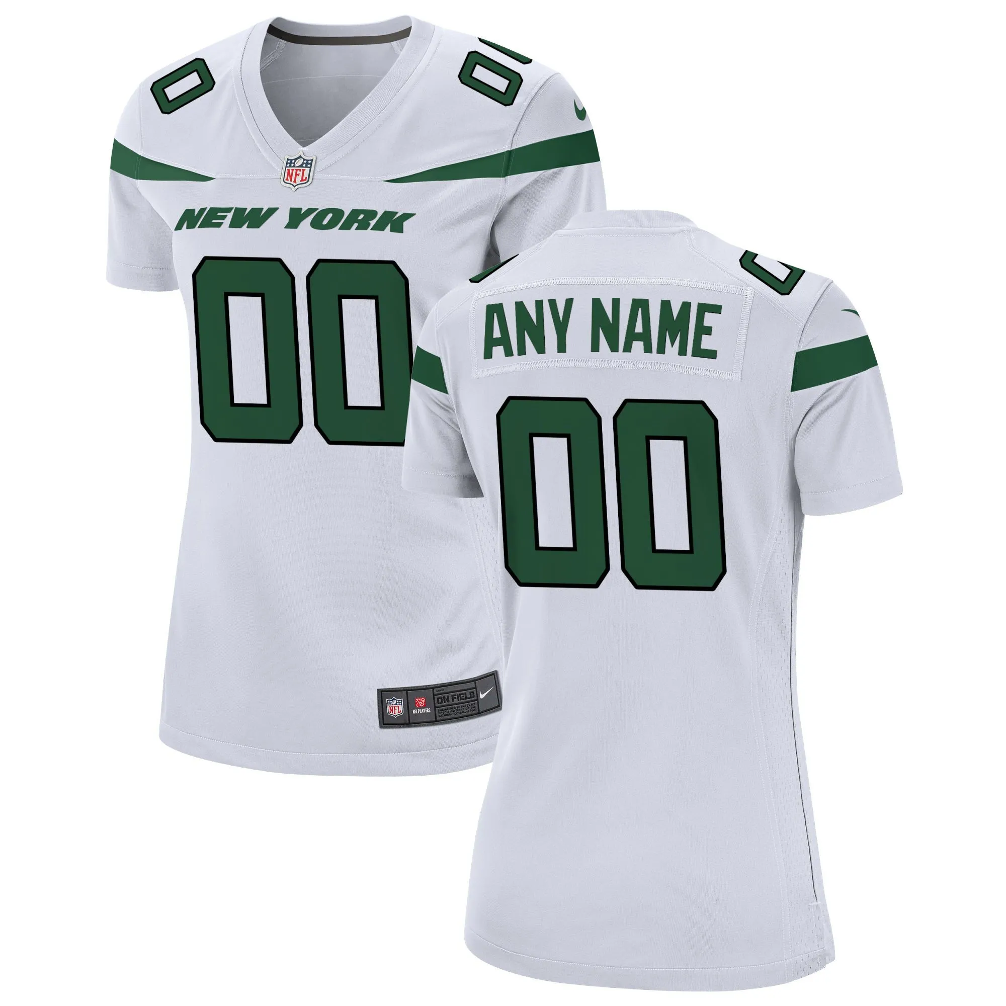 New York Jets  Women's Custom Game Jersey - White