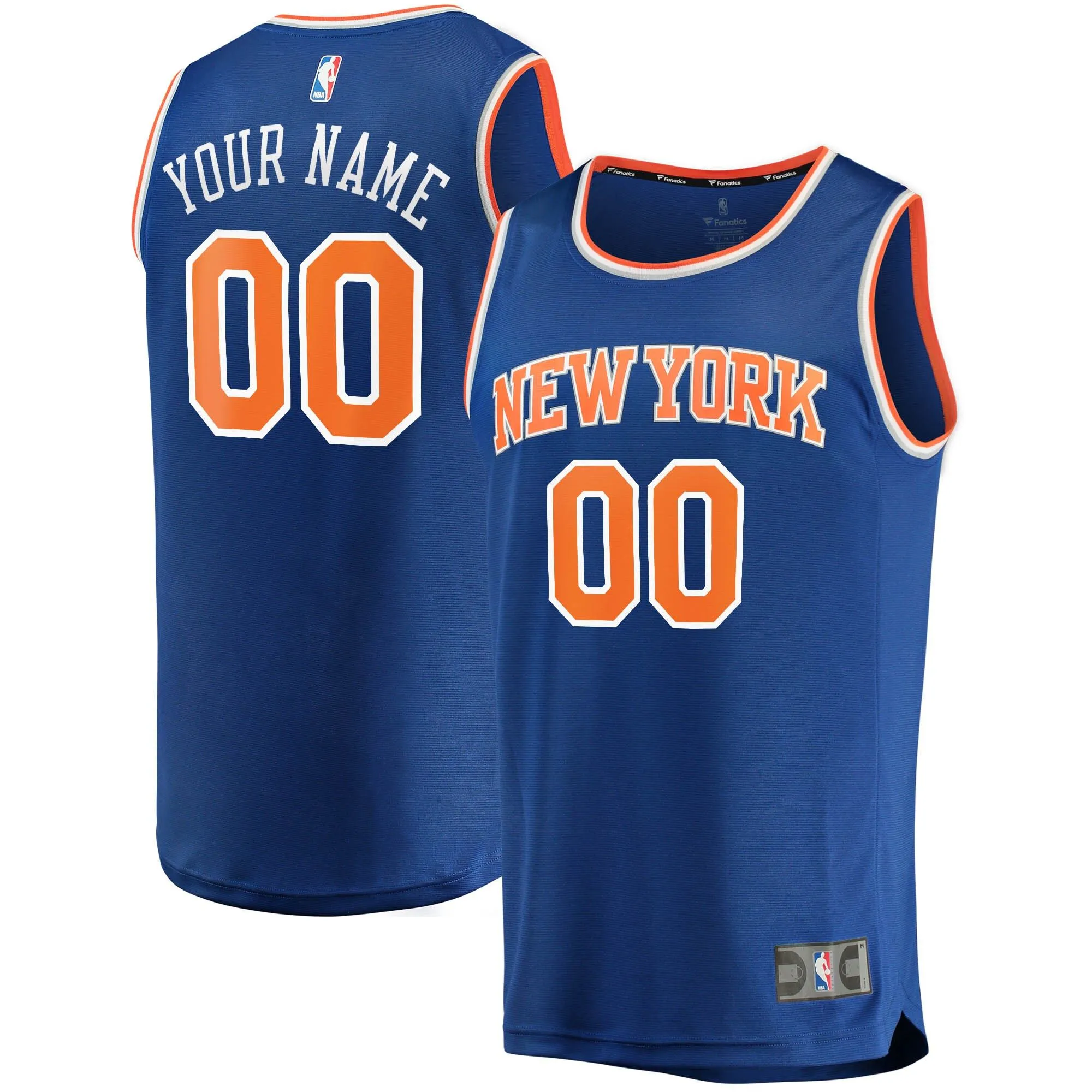 New York Knicks Fanatics Branded Youth Fast Break Custom Replica Jersey Blue - Icon Edition