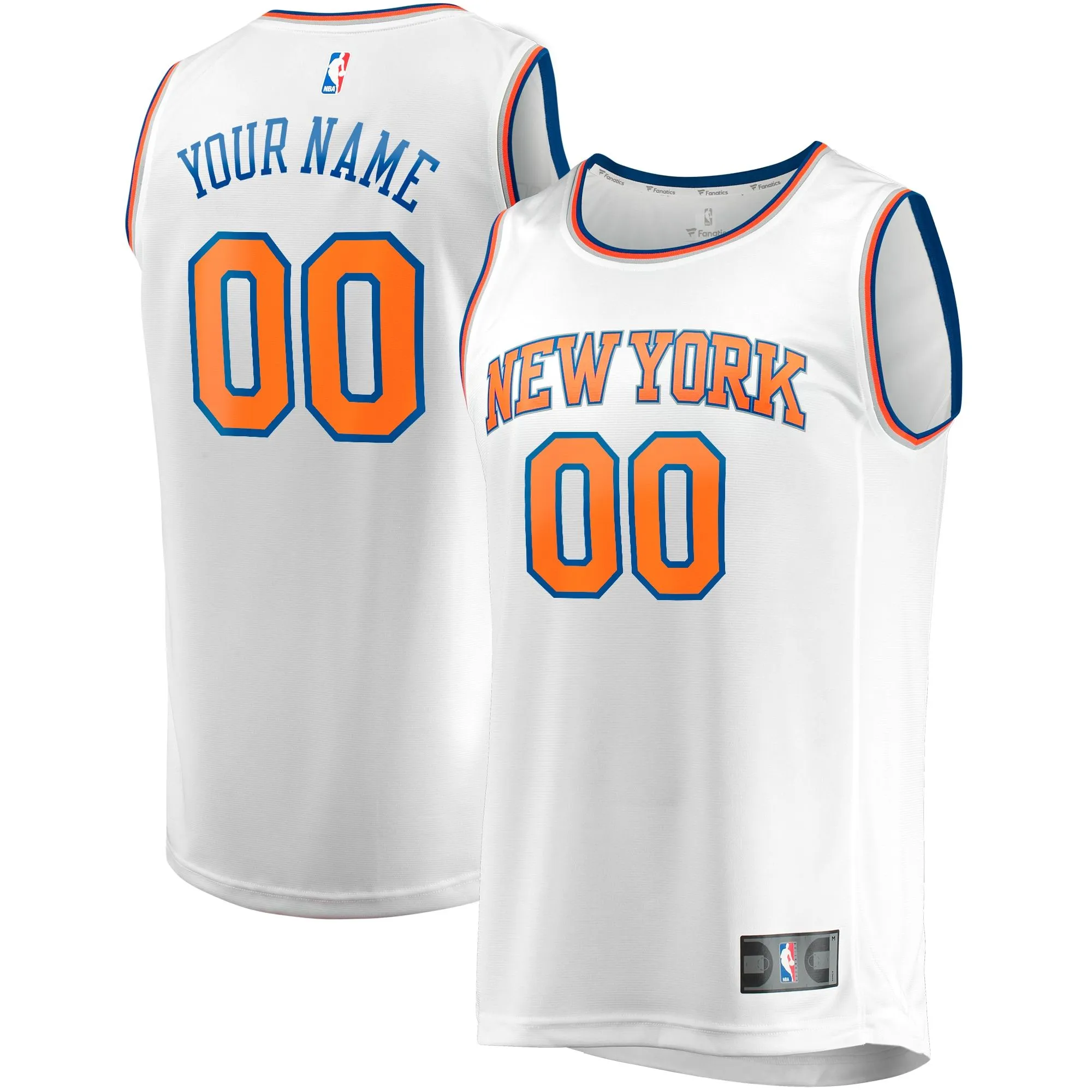 New York Knicks Fanatics Branded Youth Fast Break Replica Custom Jersey - Association Edition - White