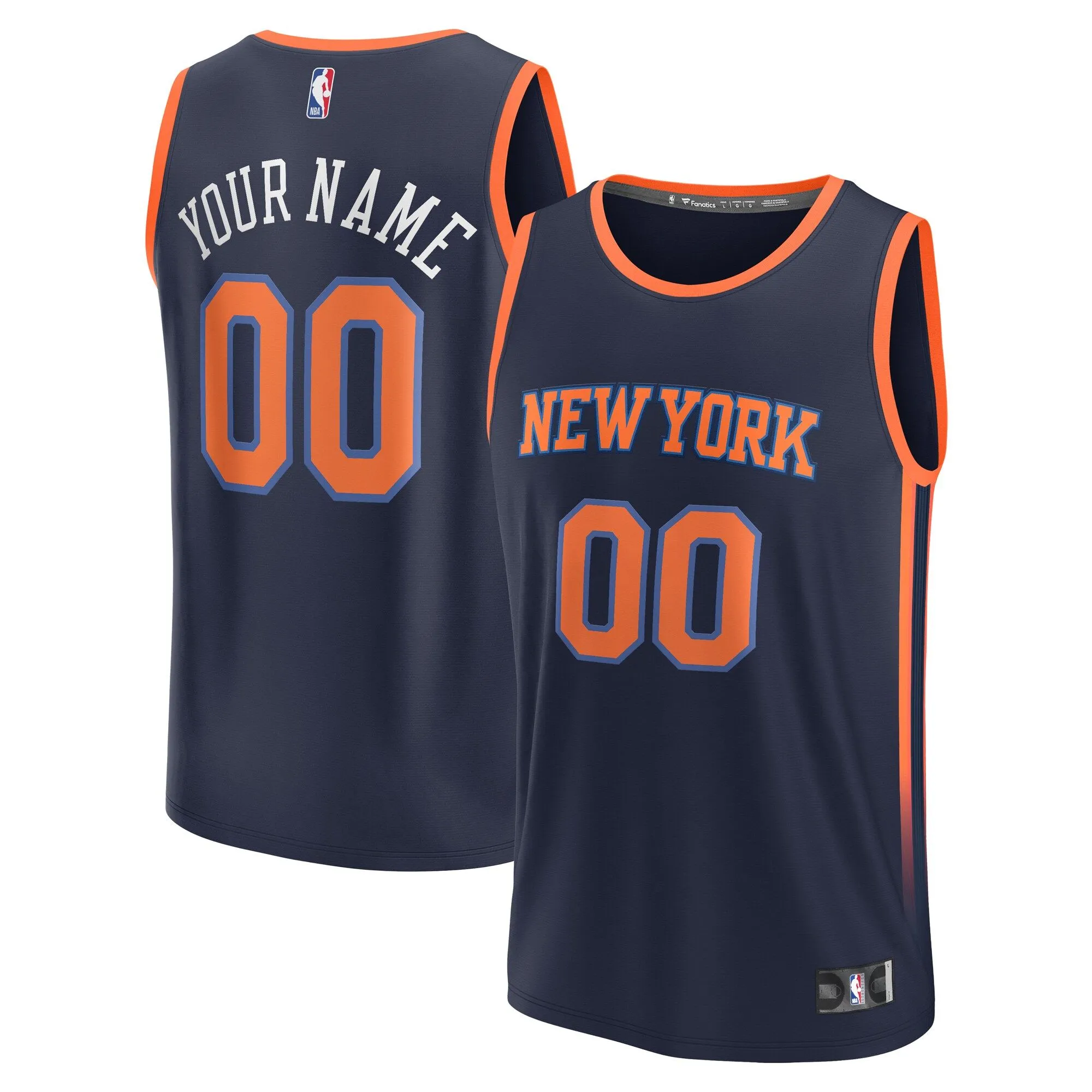 New York Knicks Fanatics Branded Youth Fast Break Replica Custom Jersey - Statement Edition - Navy