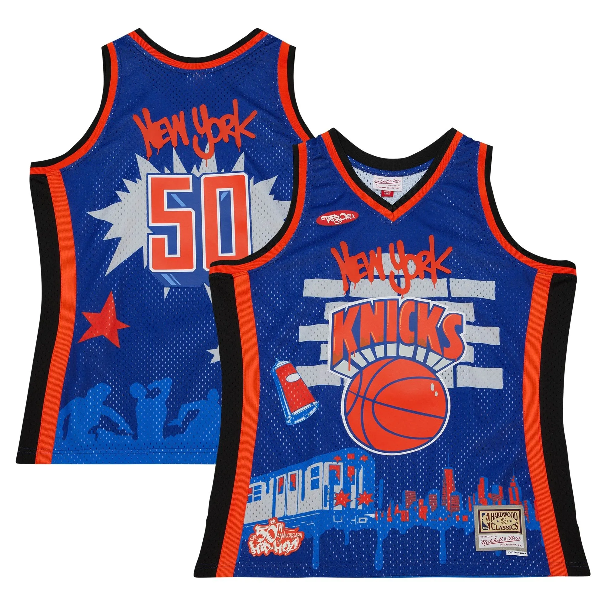 New York Knicks Mitchell & Ness X Tats Cru Hardwood Classics Fashion Jersey - Blue