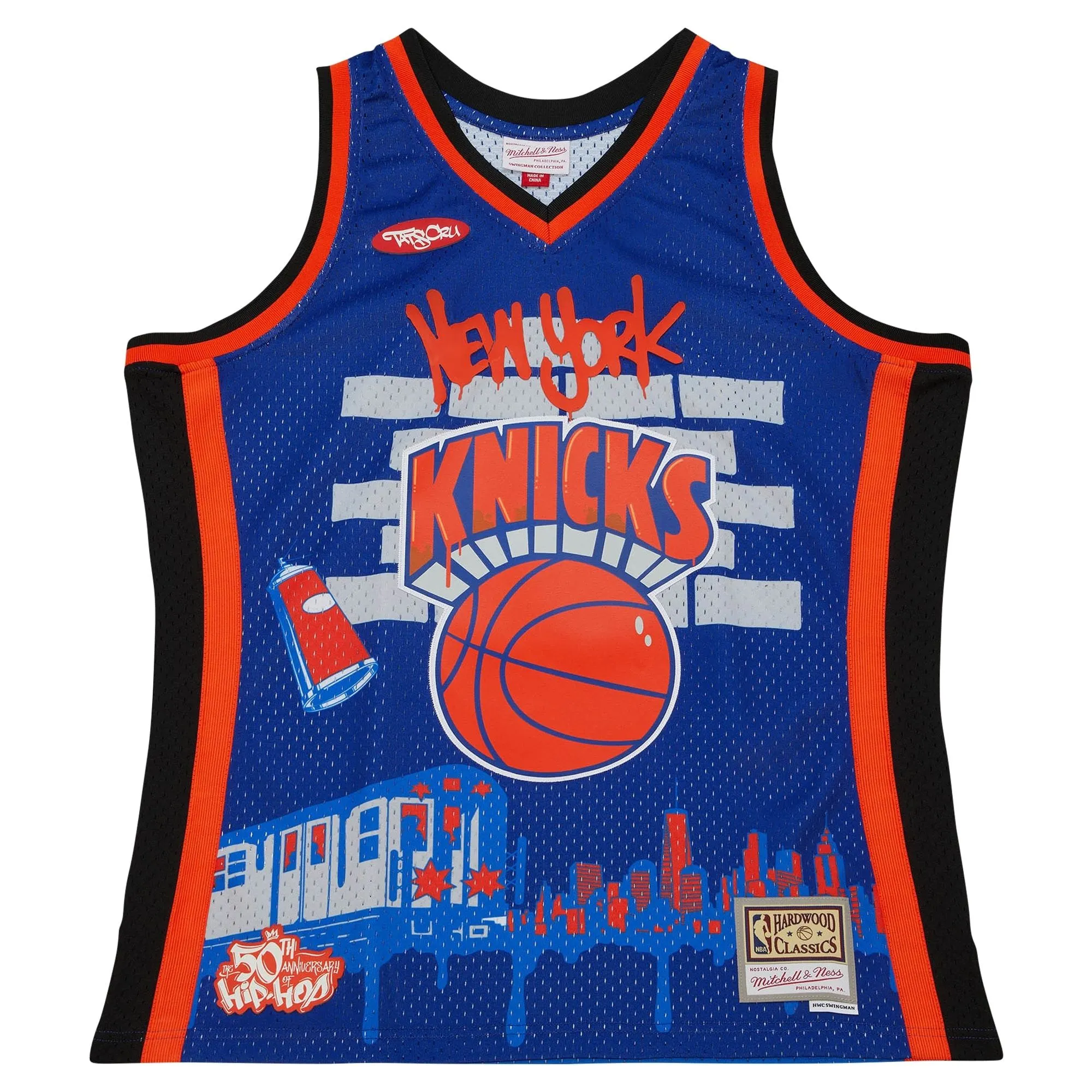 New York Knicks Mitchell & Ness X Tats Cru Hardwood Classics Fashion Jersey - Blue