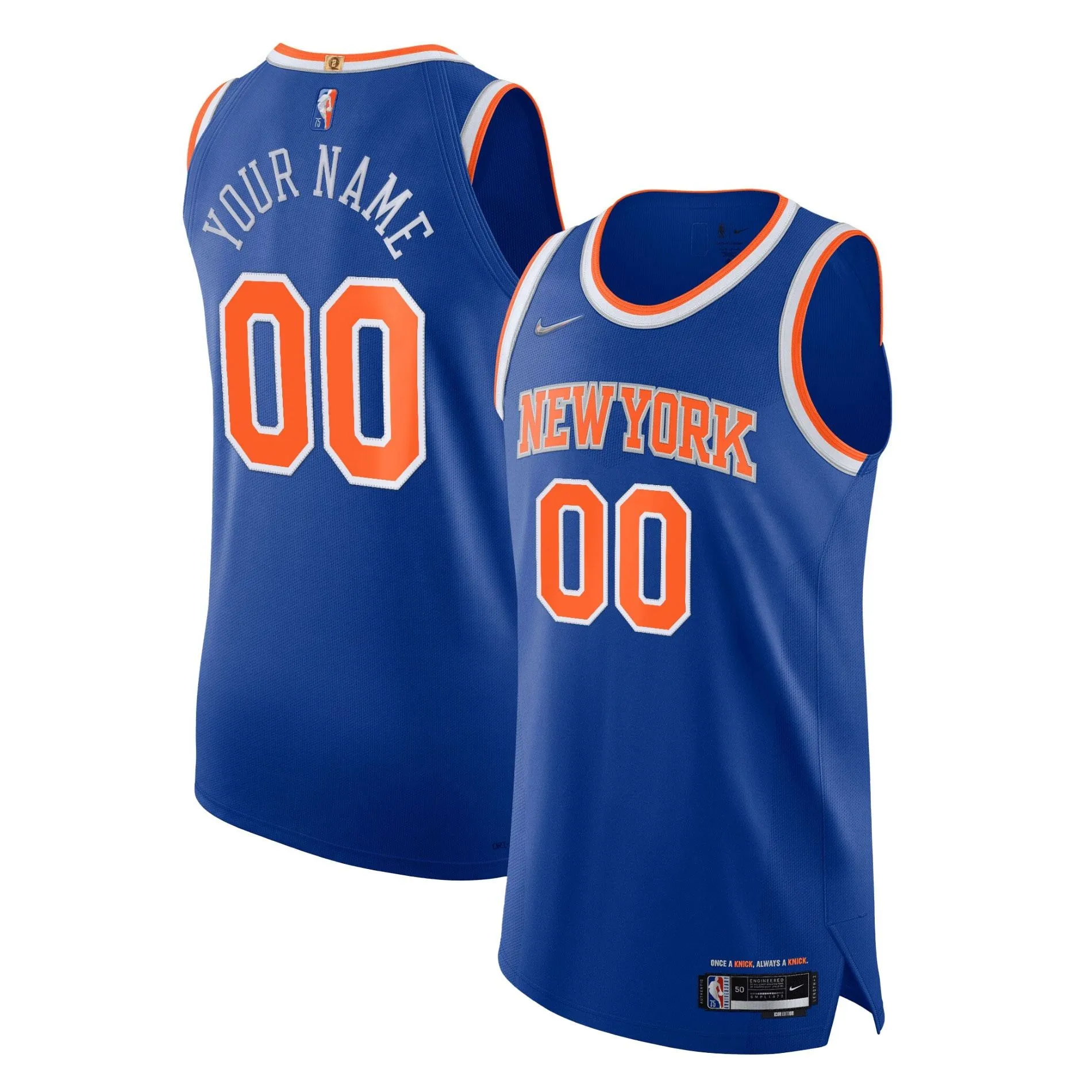 New York Knicks  2021/22 Diamond Swingman  Custom Jersey - Icon Edition - Blue