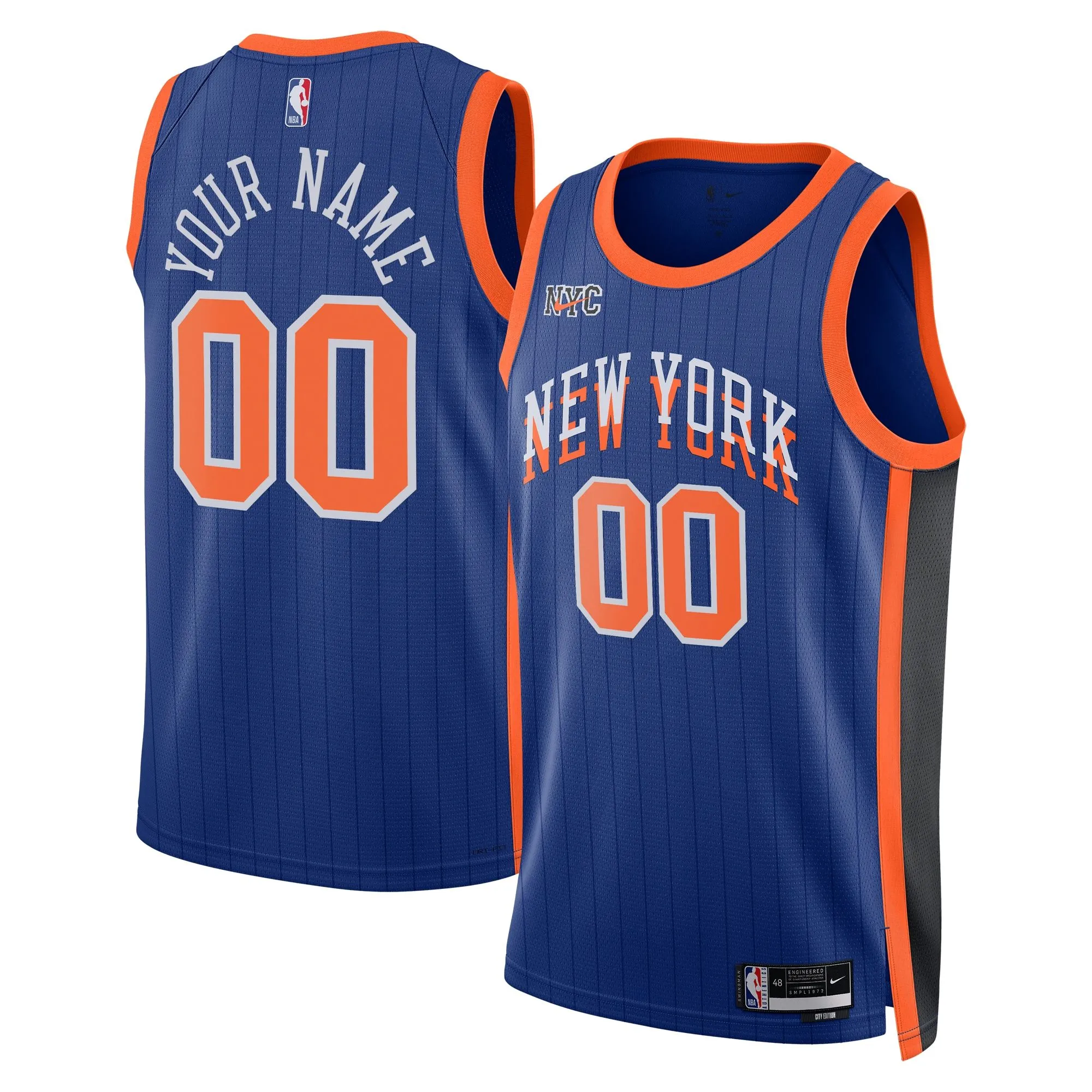 New York Knicks  Unisex 2023/24 Custom Swingman Jersey - Blue - City Edition
