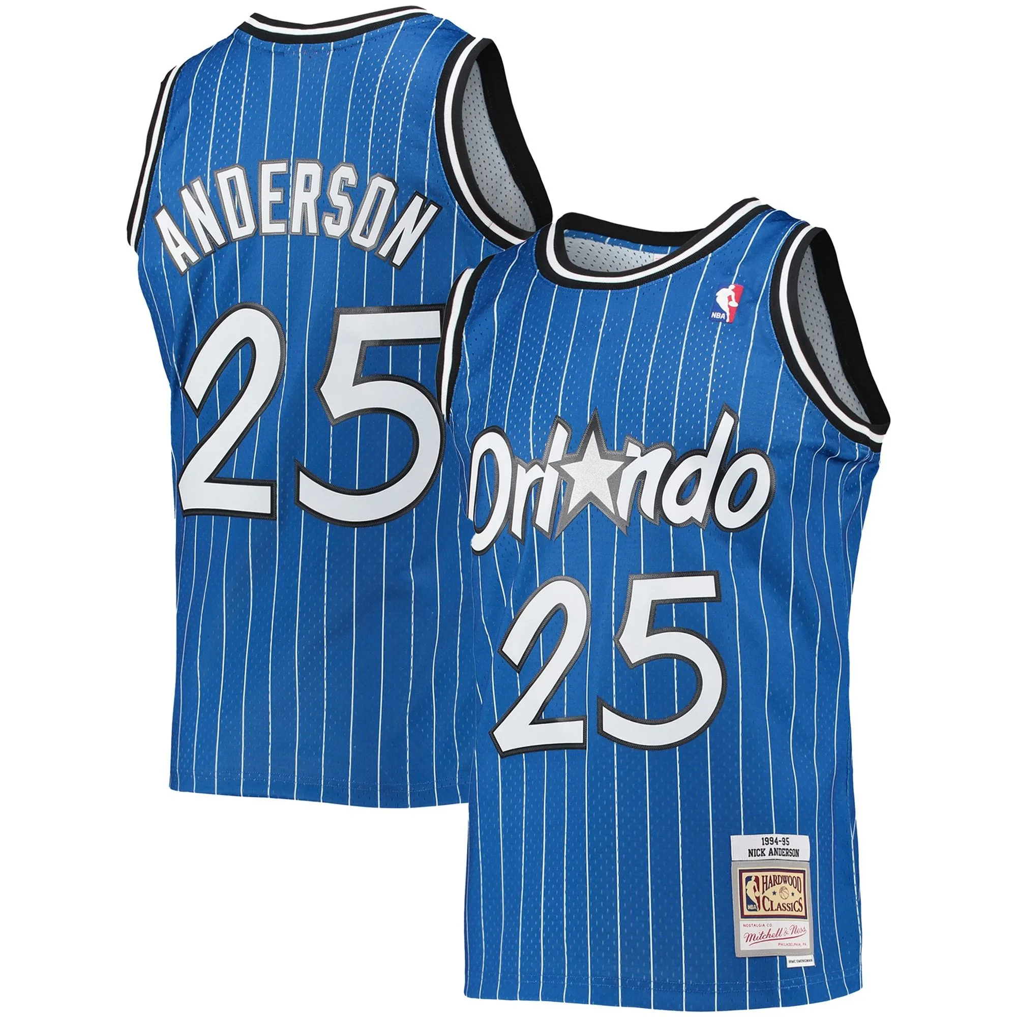 Nick Anderson Orlando Magic Mitchell & Ness 1994/95 Hardwood Classics Swingman Jersey - Blue