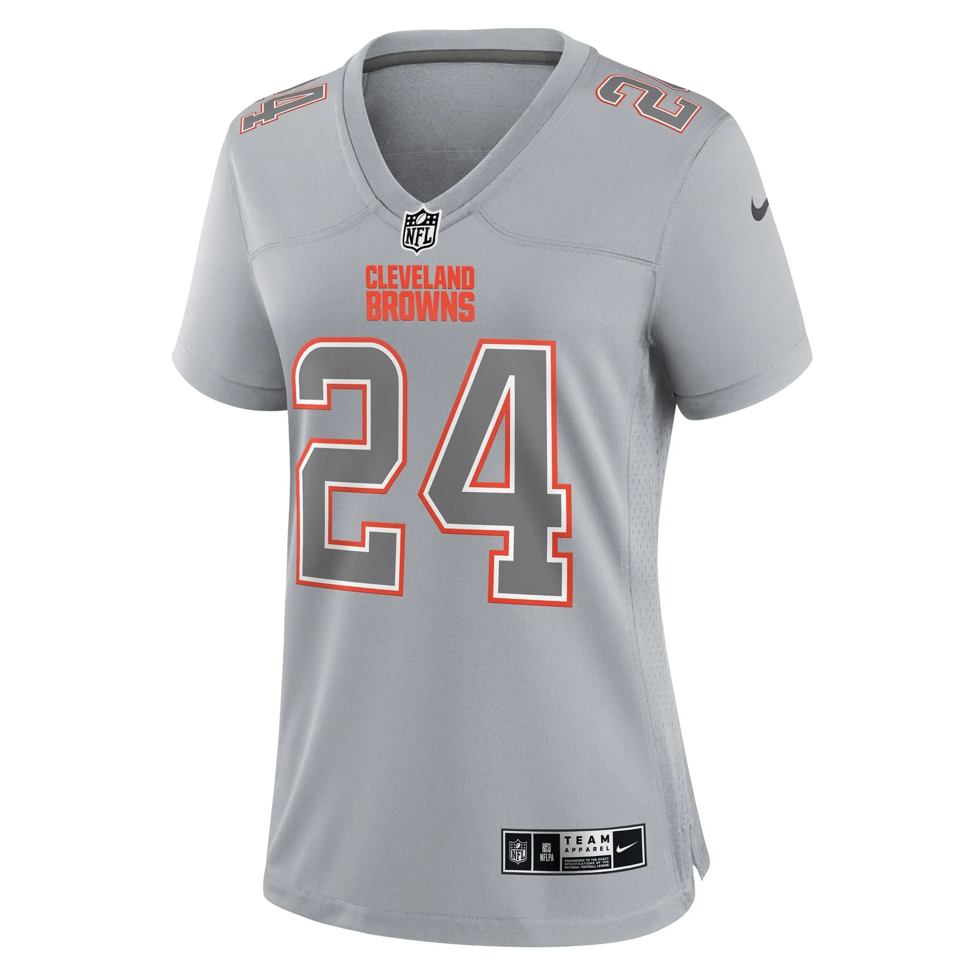 Nick Chubb Cleveland Browns  Women's Atmosphere Fashion Game Jersey - Gray