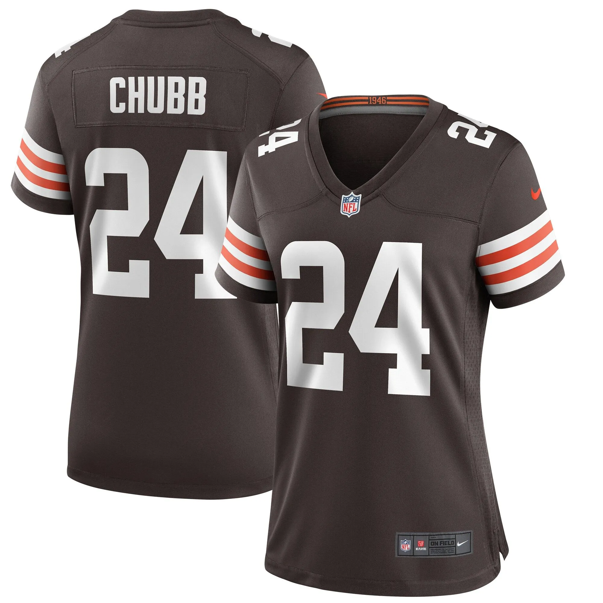 Nick Chubb Cleveland Browns  Women's Game Jersey - Brown