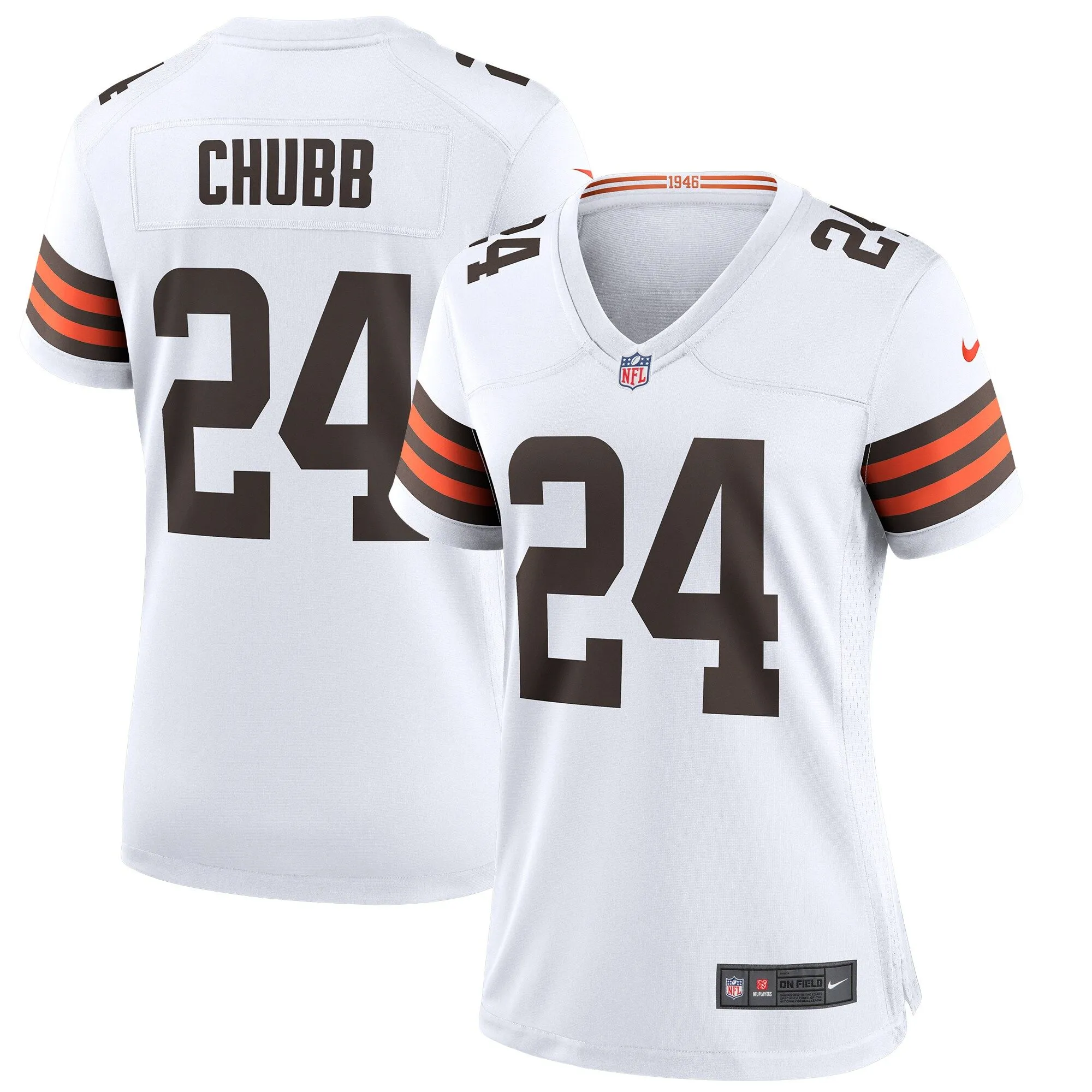 Nick Chubb Cleveland Browns  Women's Game Jersey - White