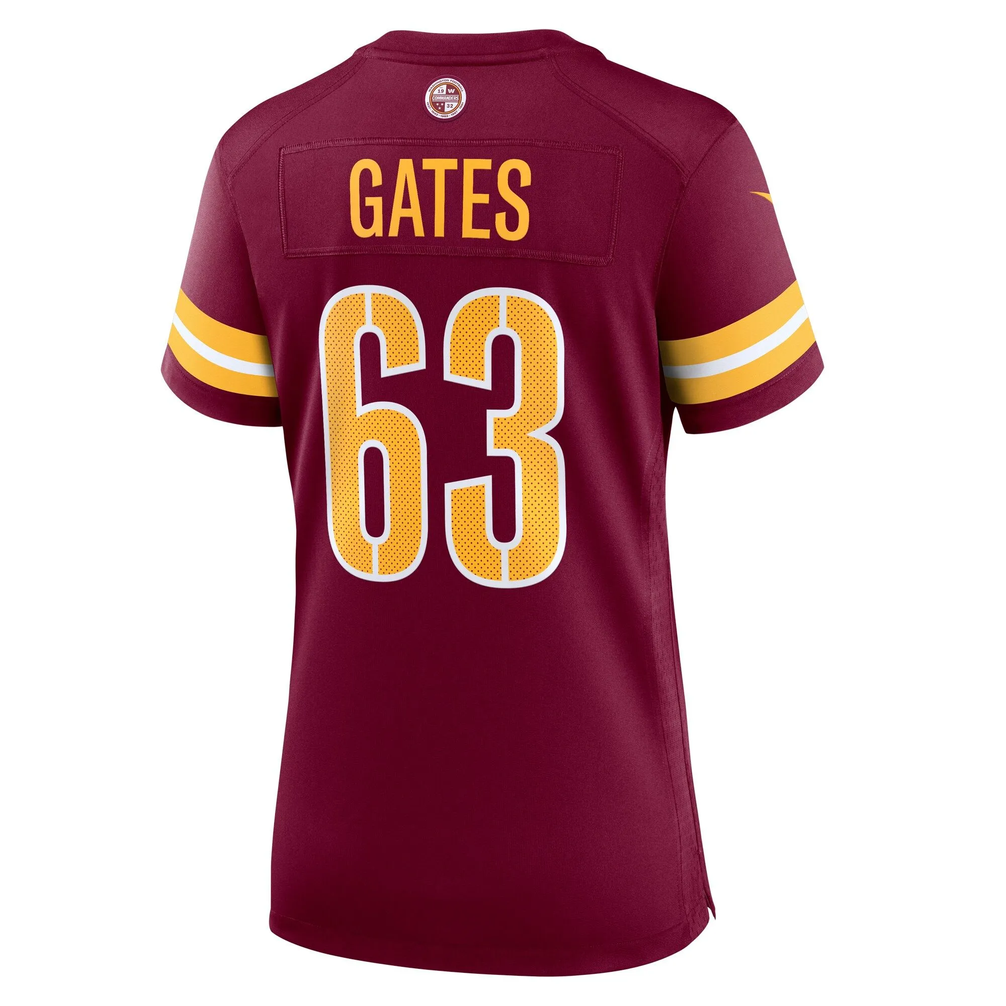 Nick Gates Washington Commanders  Women's Game Player Jersey - Burgundy