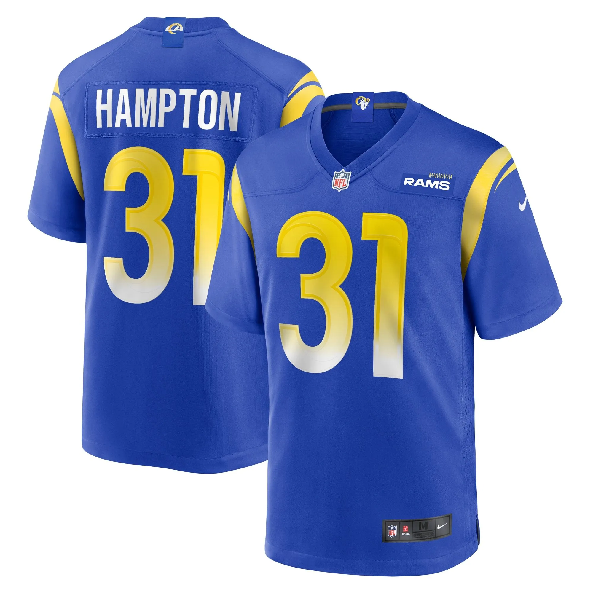 Nick Hampton Los Angeles Rams  Home Game Jersey - Royal