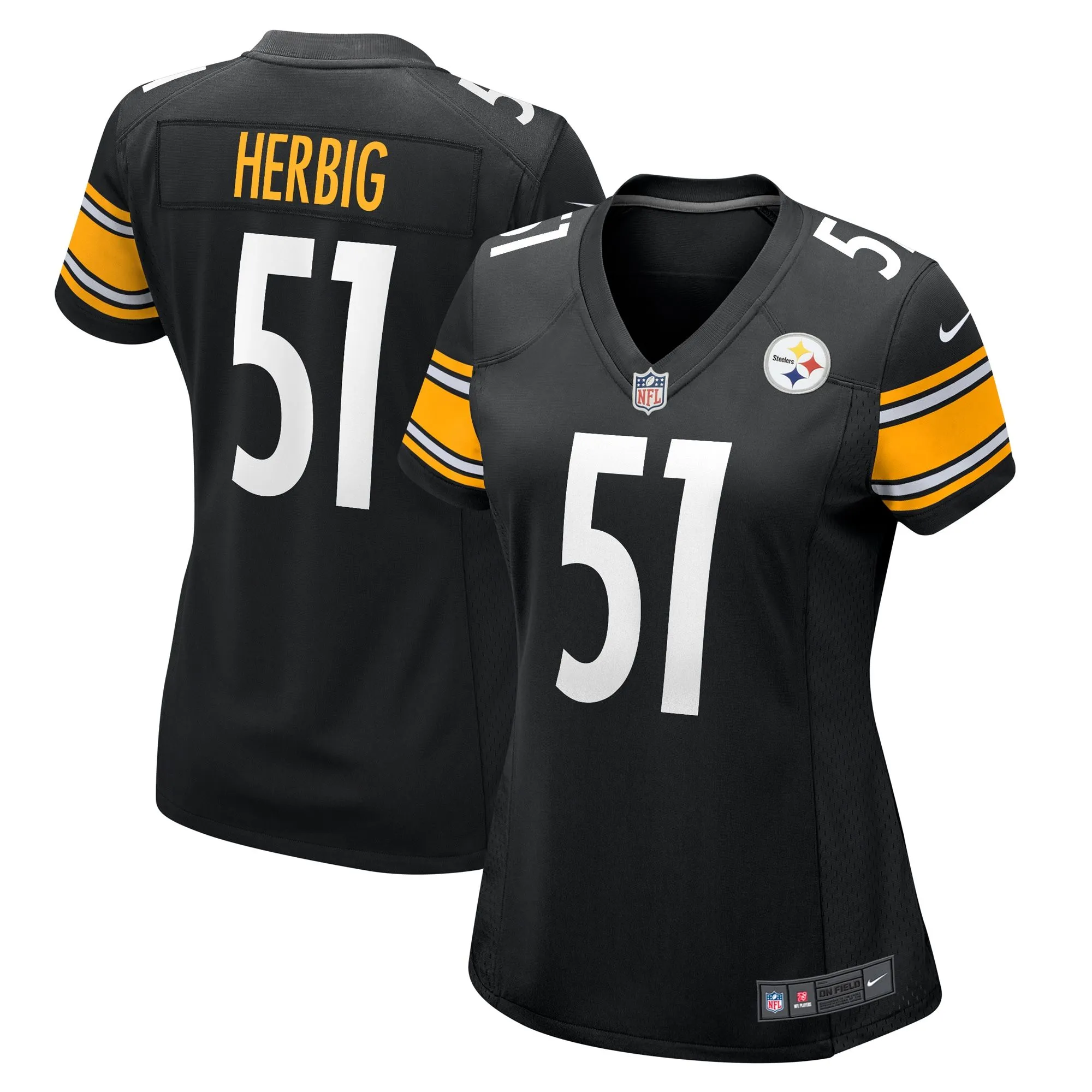 Nick Herbig Pittsburgh Steelers  Women's  Game Jersey -  Black