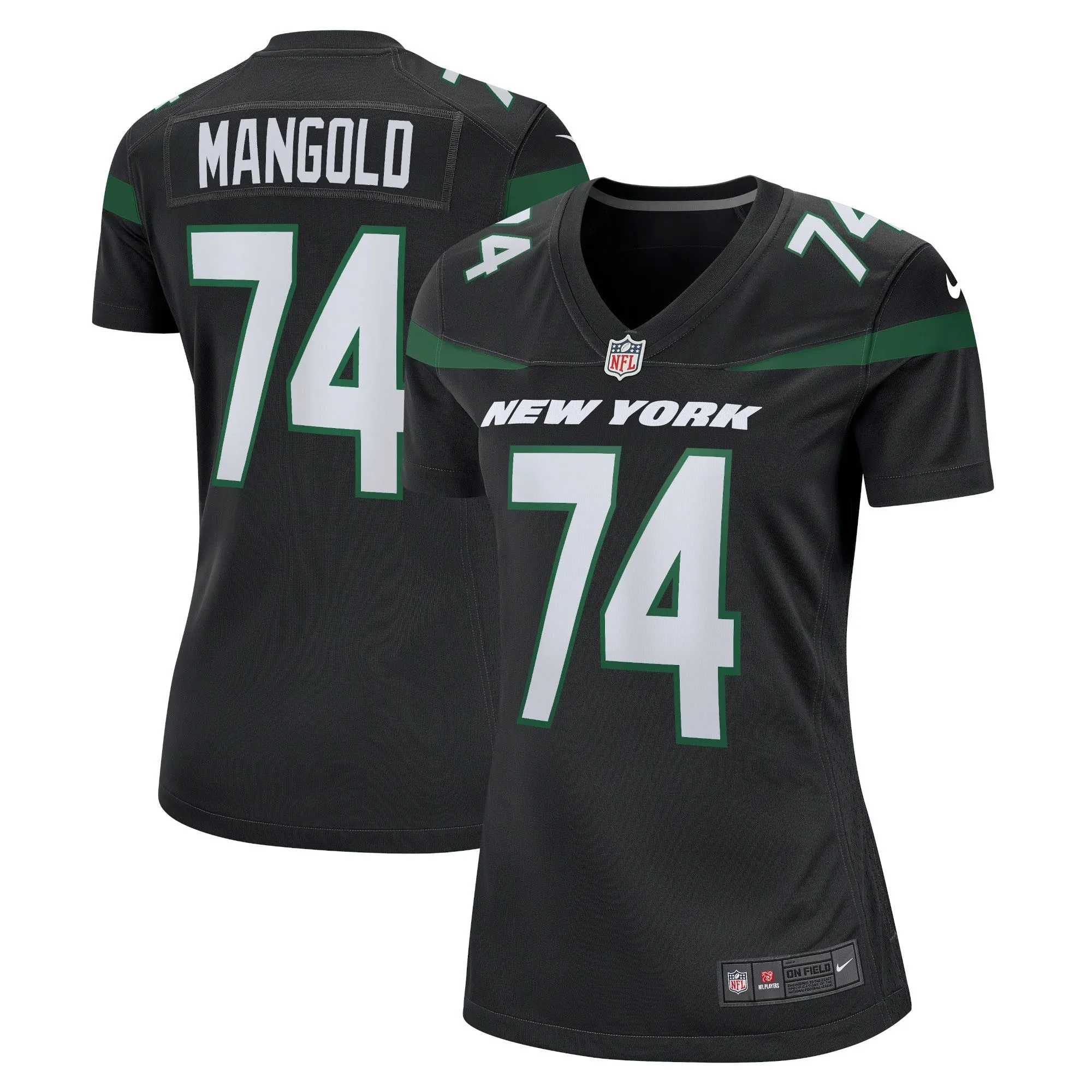 Nick Mangold New York Jets  Women's Retired Player Jersey - Black