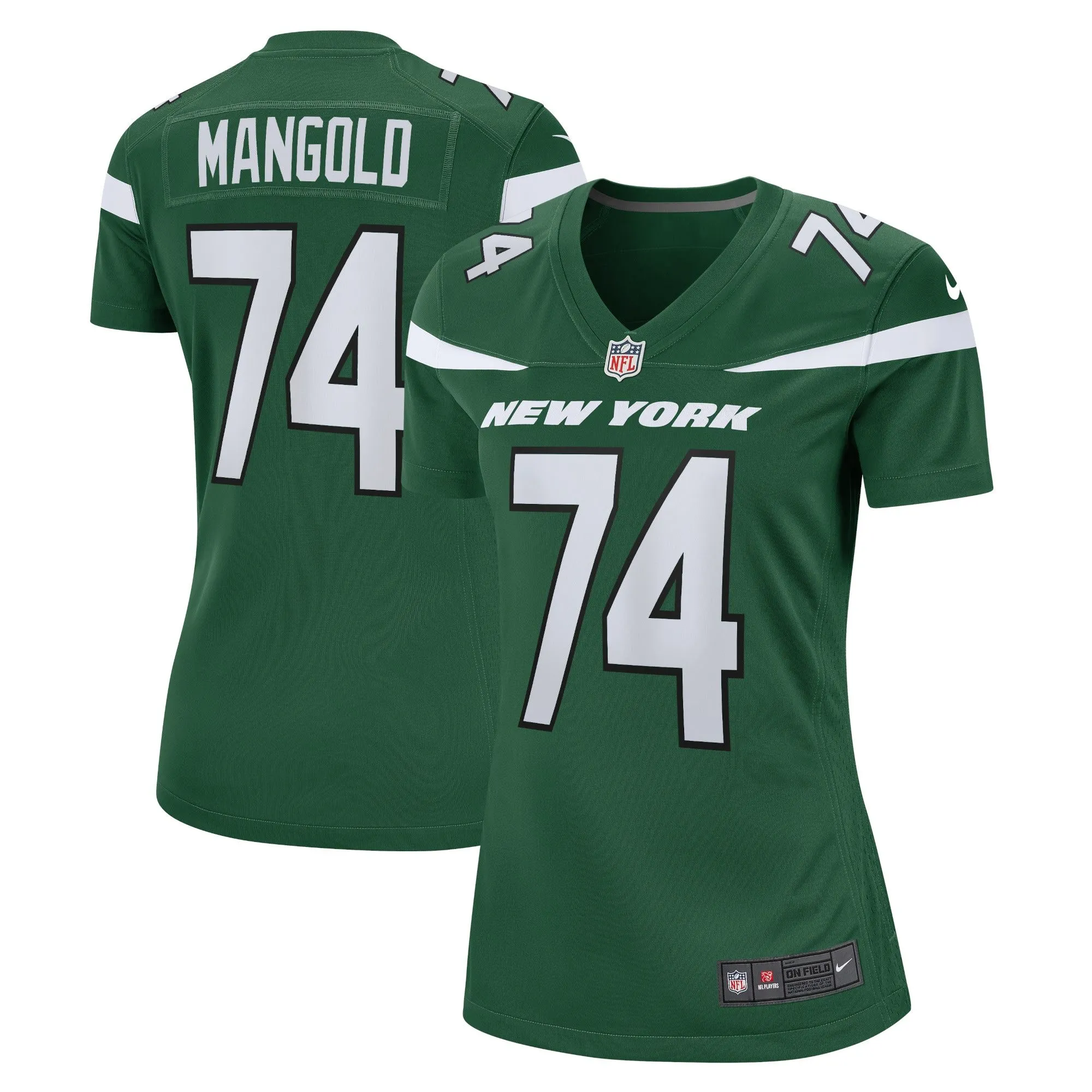 Nick Mangold New York Jets  Women's Retired Player Jersey - Gotham Green