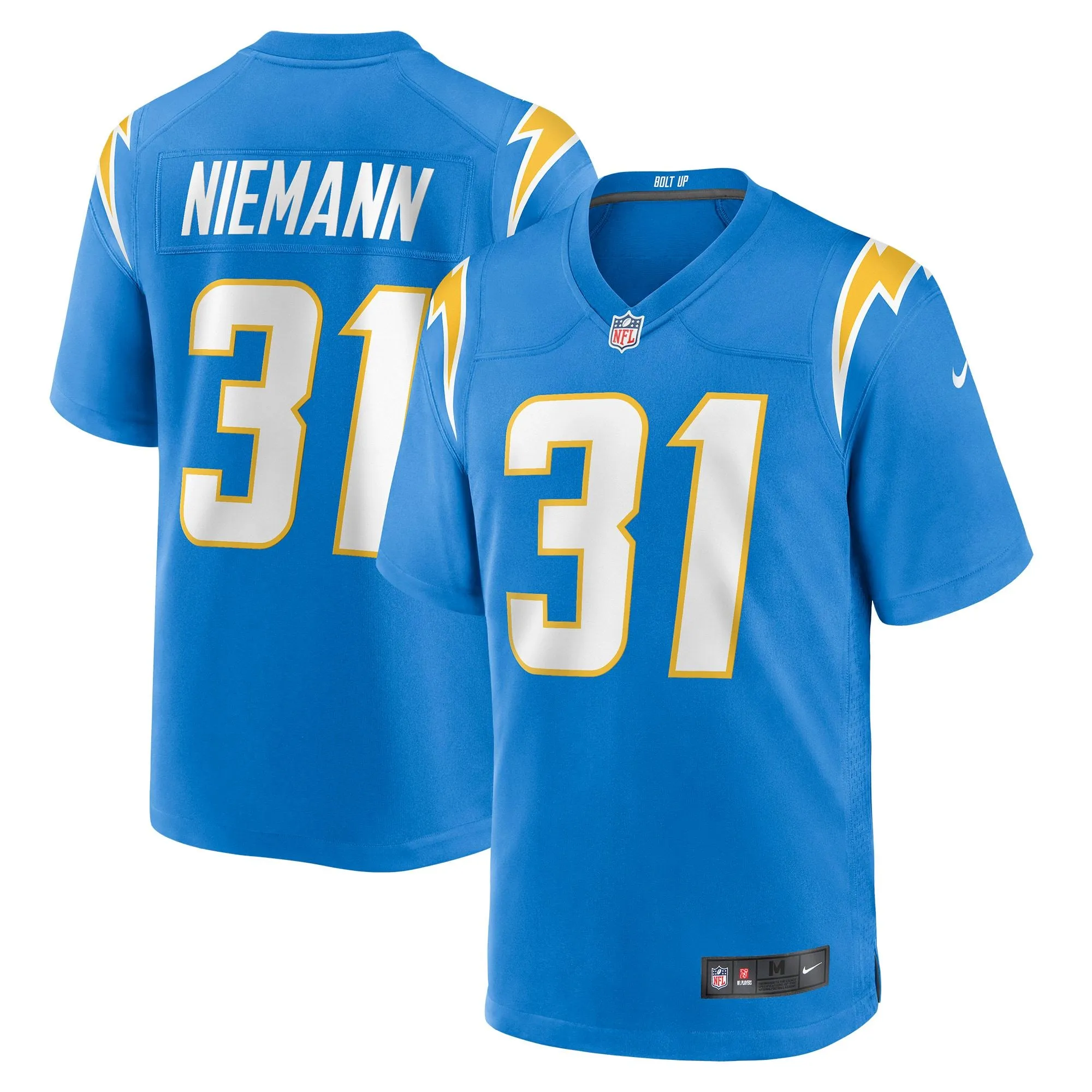 Nick Niemann Los Angeles Chargers  Game Player Jersey - Powder Blue