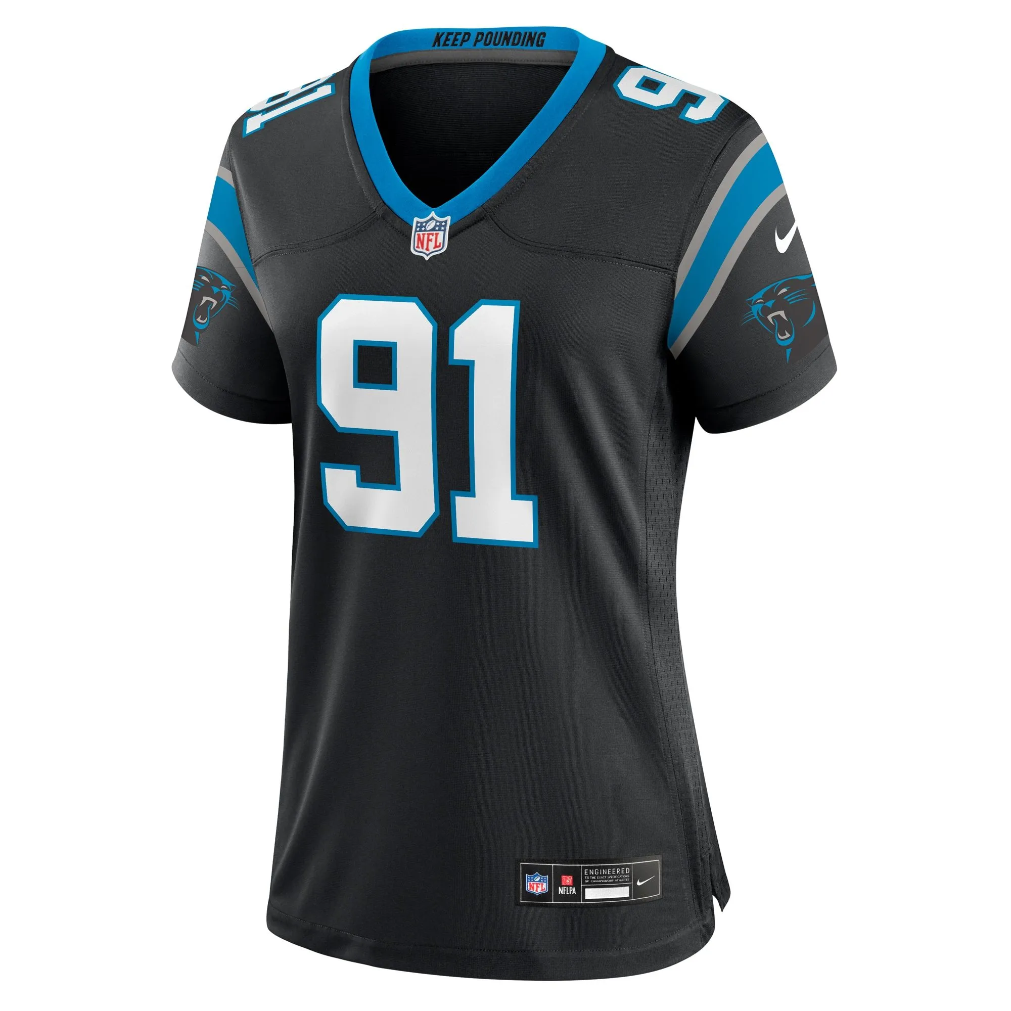 Nick Thurman Carolina Panthers  Women's Team Game Jersey -  Black