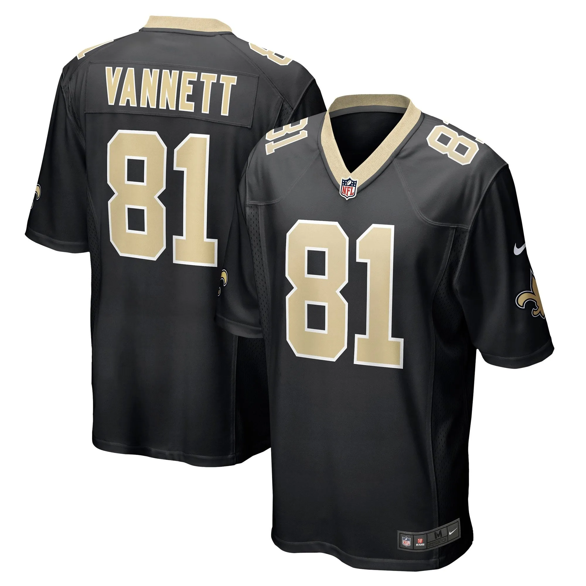 Nick Vannett New Orleans Saints  Game Jersey - Black