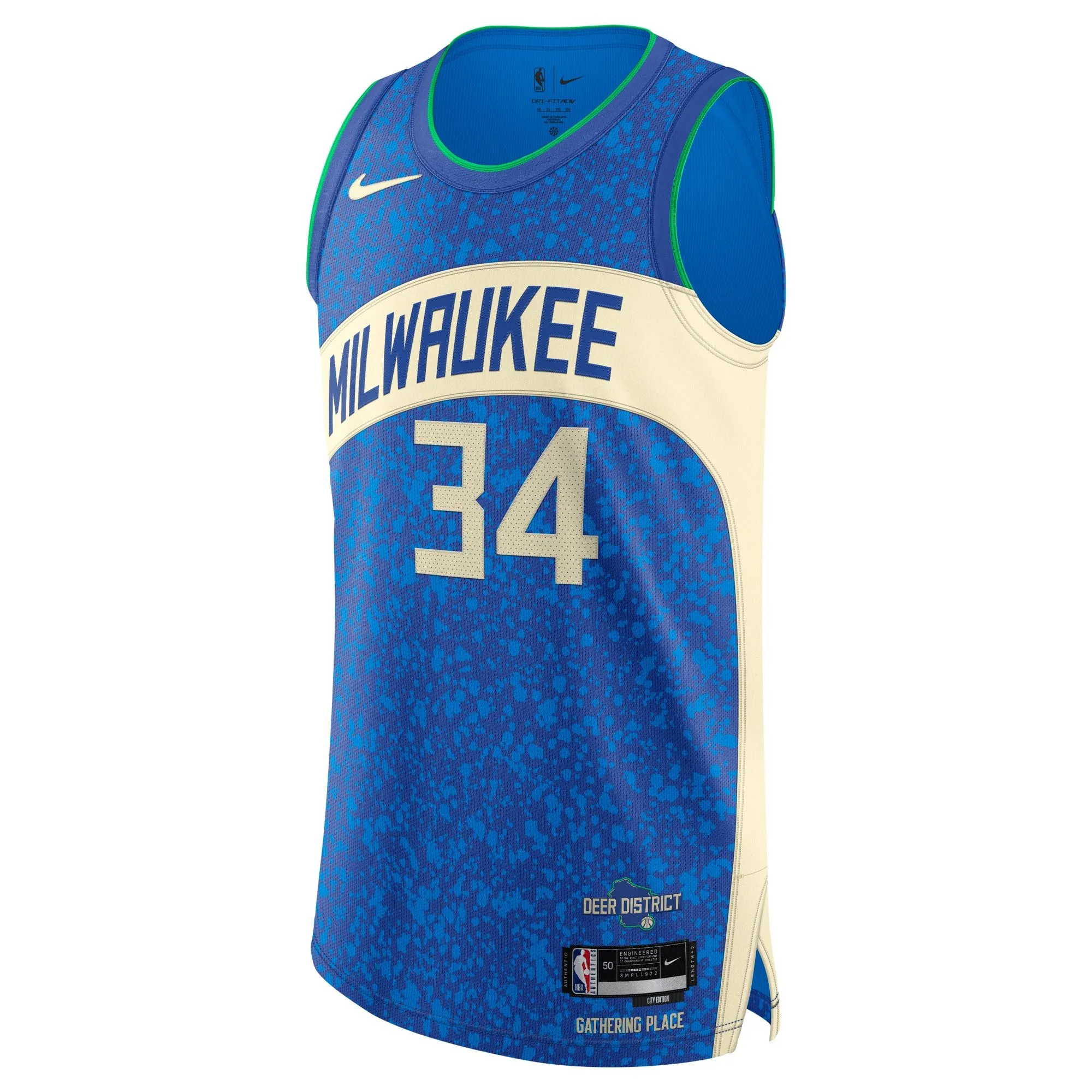 Giannis Antetokounmpo Milwaukee Bucks   Jersey - City Edition - Blue