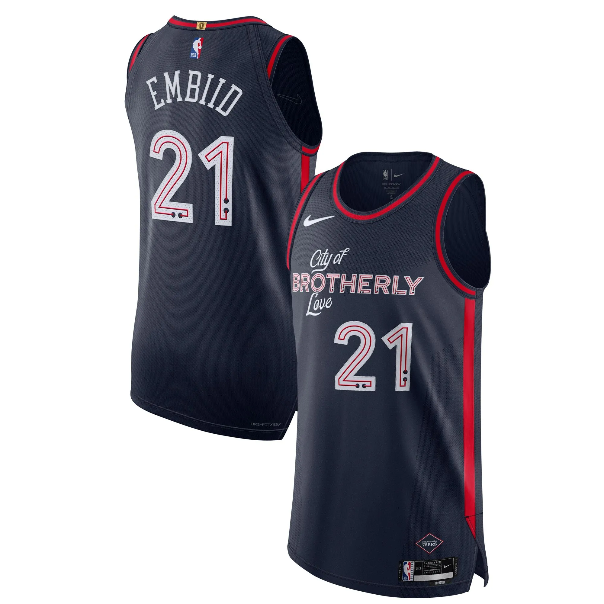 Joel Embiid Philadelphia 76ers   Jersey - City Edition - Navy