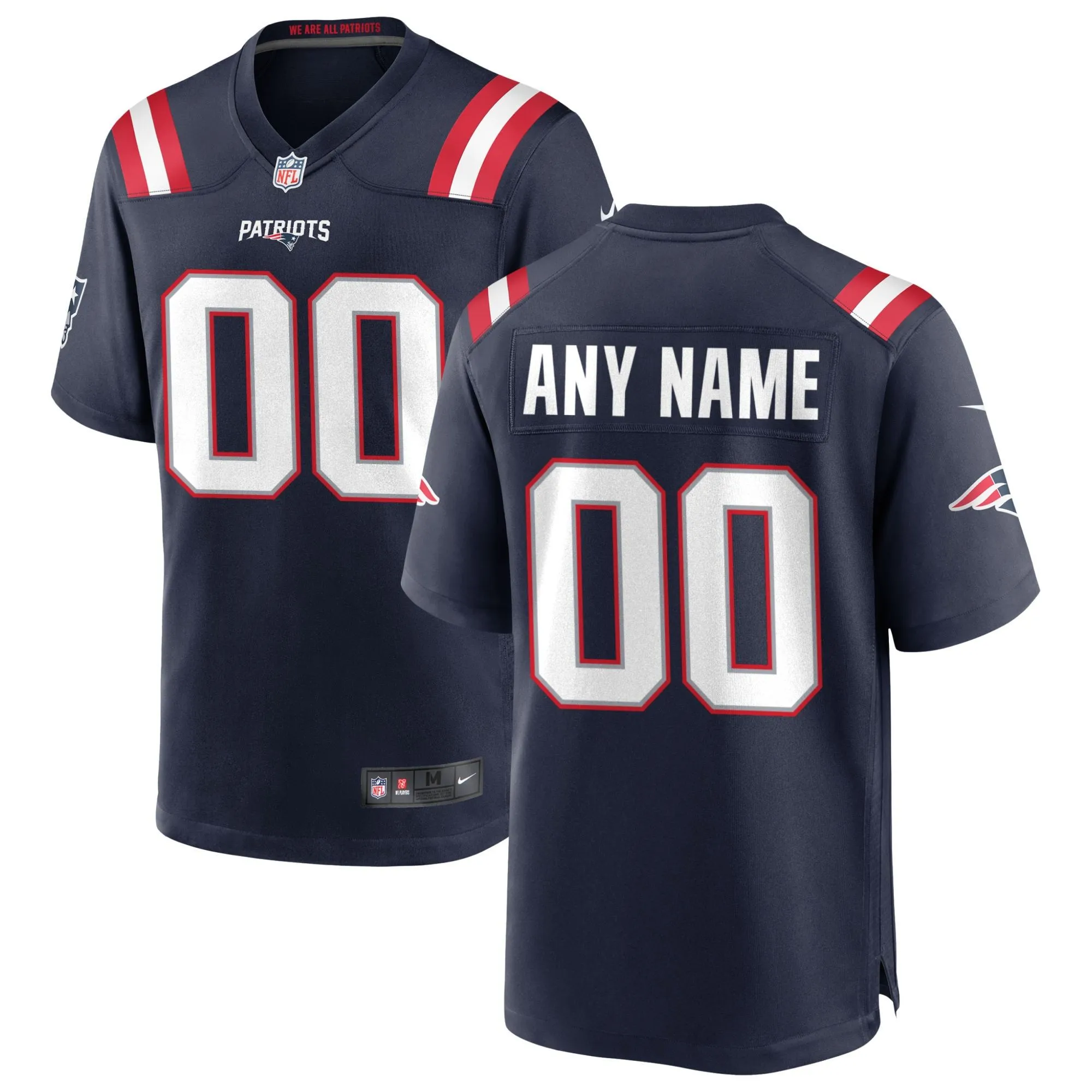 New England Patriots Custom Game Jersey - Navy