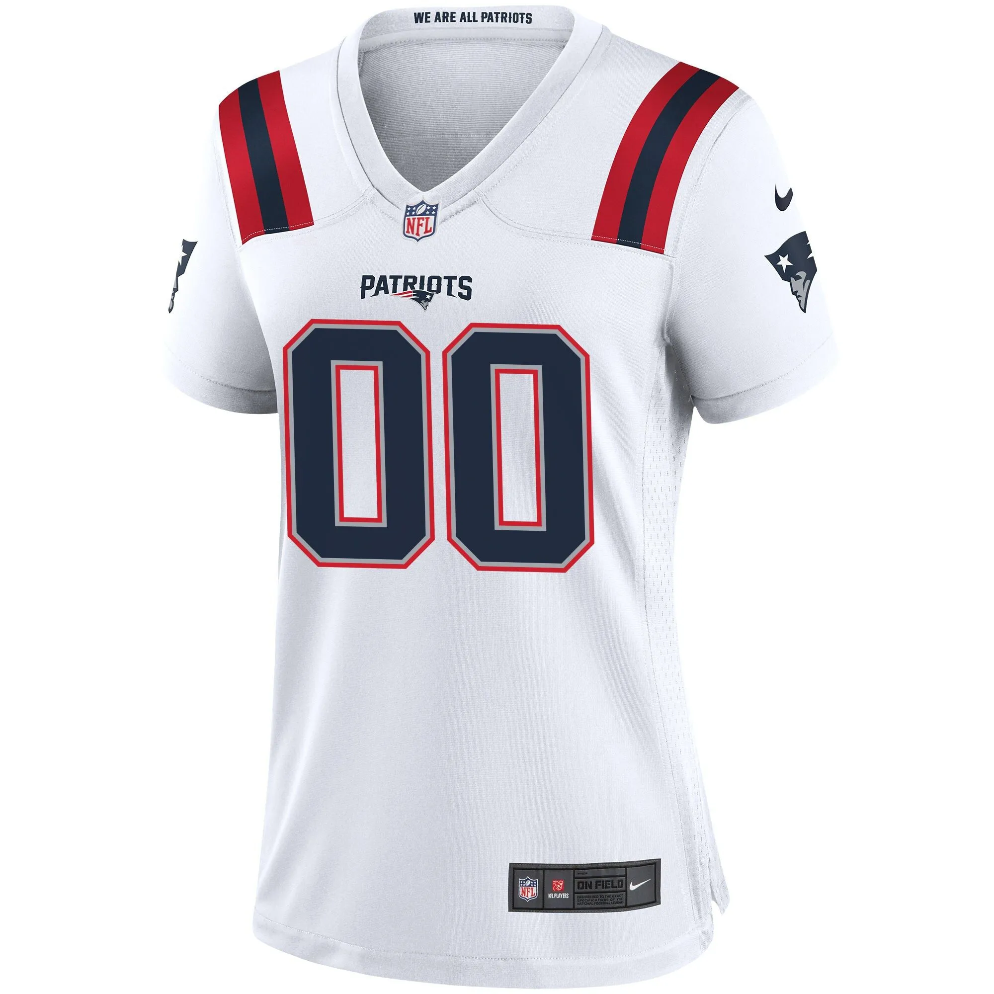 New England Patriots Women's Custom Game Jersey - White