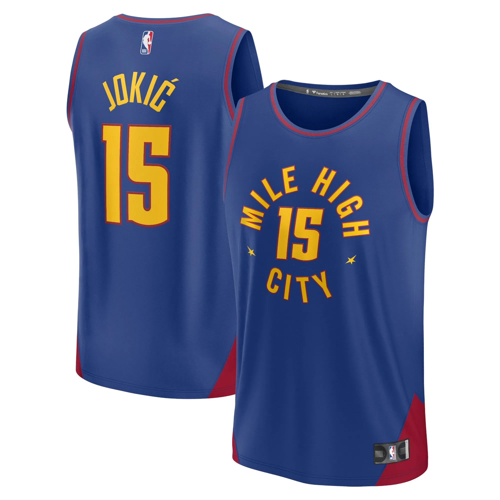 Nikola Jokic Denver Nuggets Fanatics Branded Youth Fast Break Player Jersey - Statement Edition - Blue