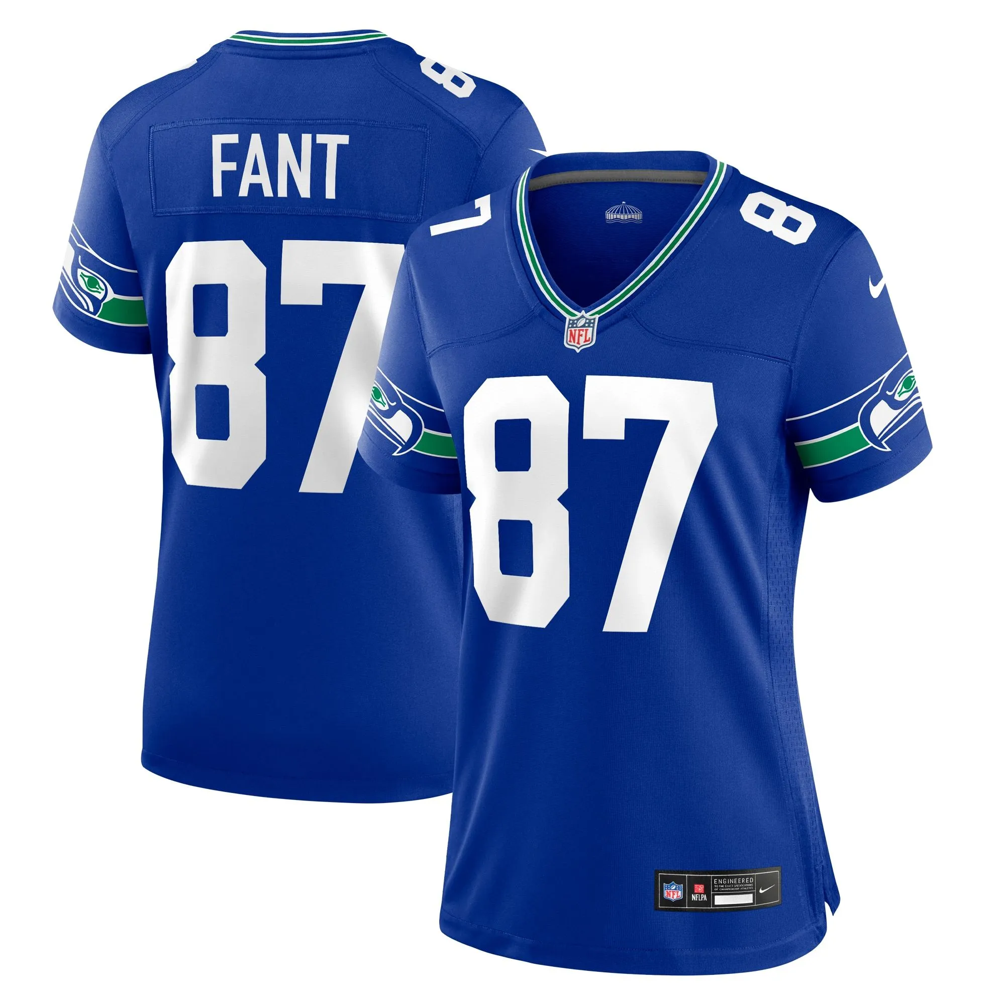 Noah Fant Seattle Seahawks  Women's Throwback Player Game Jersey - Royal