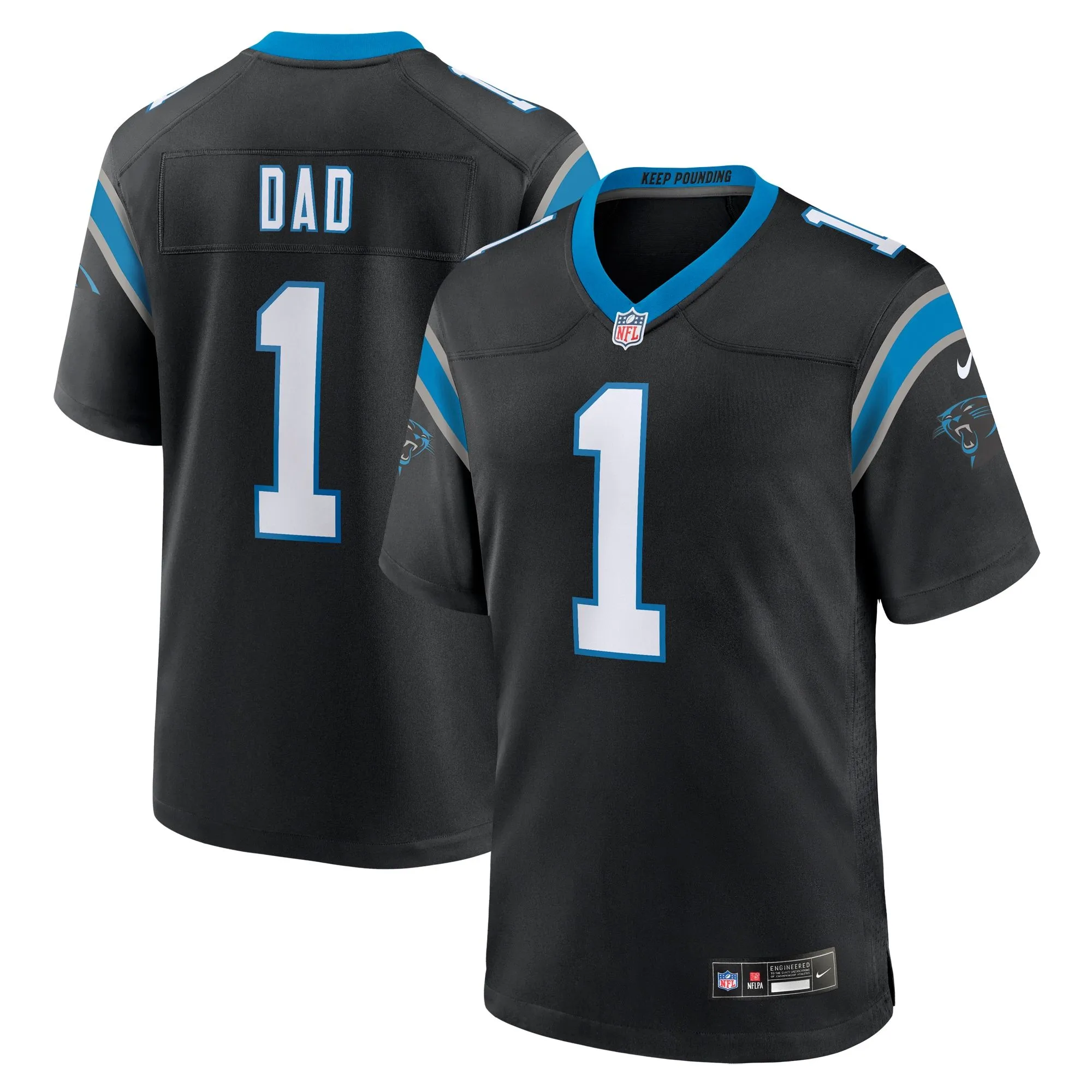 Number 1 Dad Carolina Panthers  Game Jersey - Black