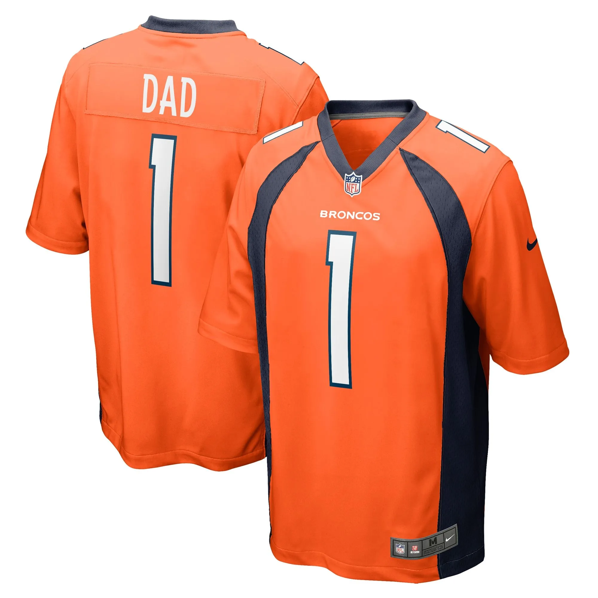 Number 1 Dad Denver Broncos  Game Jersey - Orange