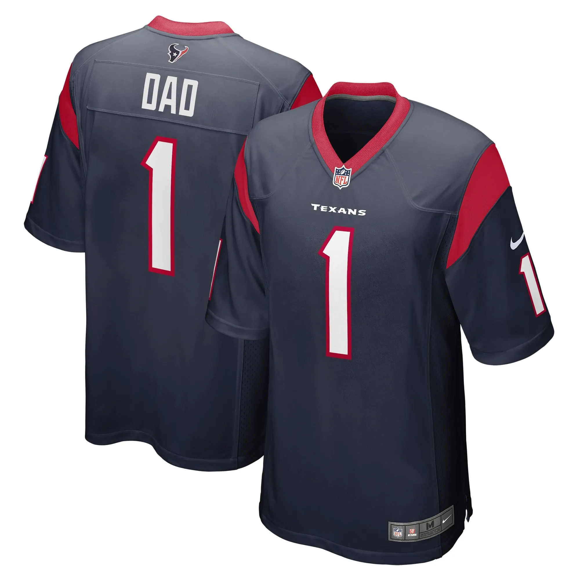 Number 1 Dad Houston Texans  Game Jersey - Navy