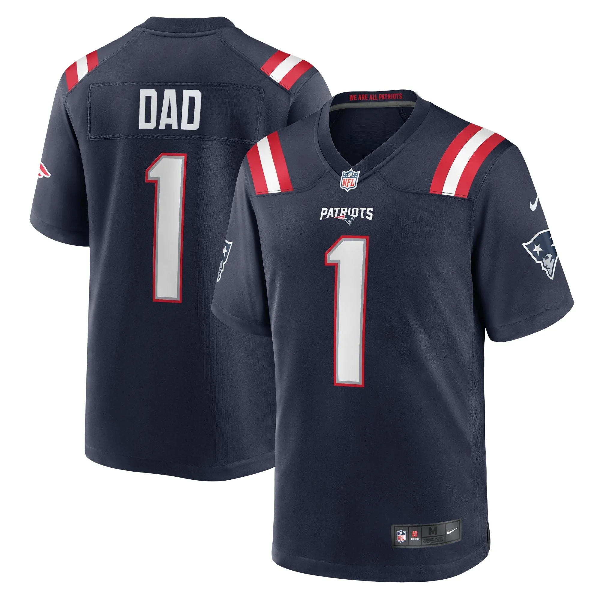 Number 1 Dad New England Patriots  Game Jersey - Navy