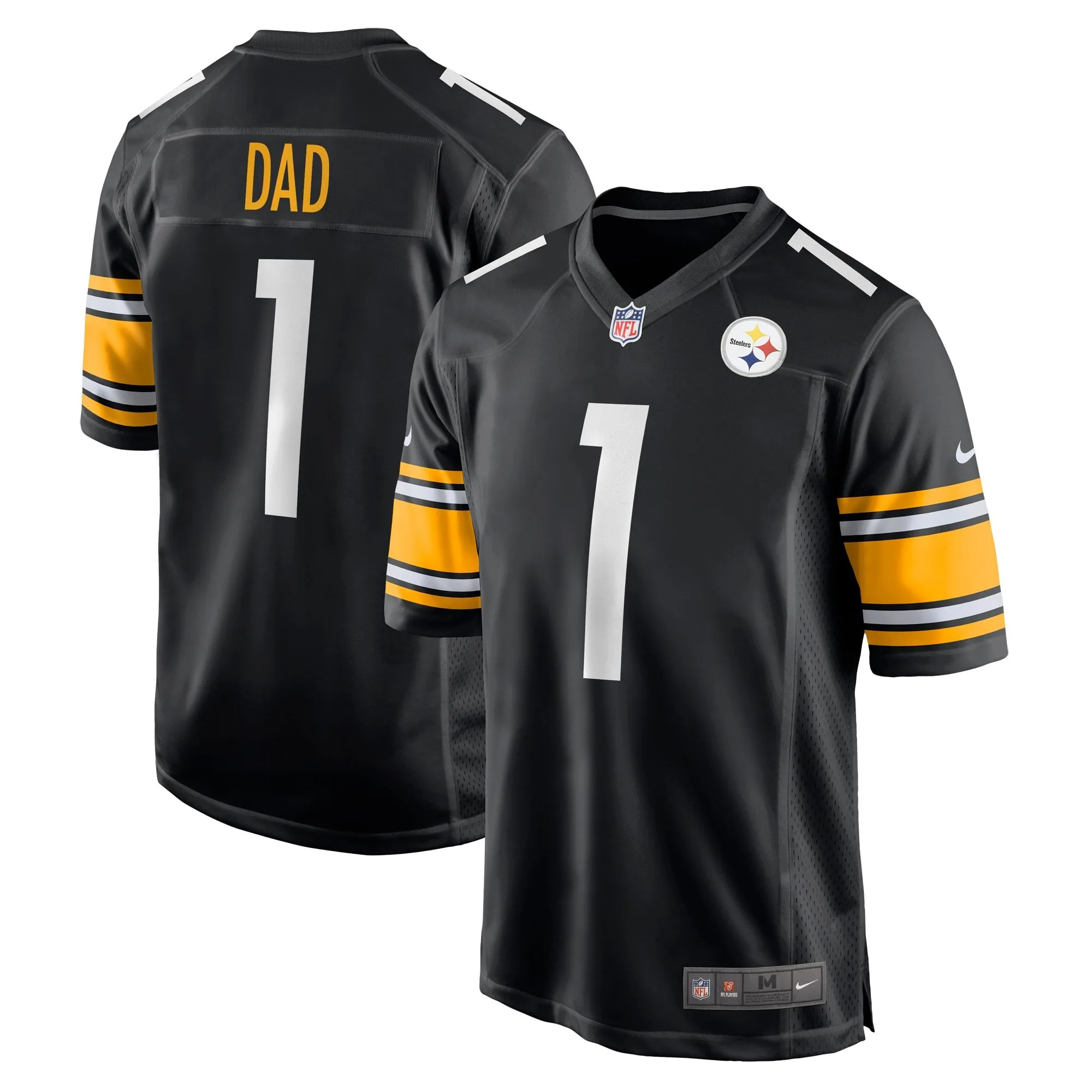 Number 1 Dad Pittsburgh Steelers  Game Jersey - Black