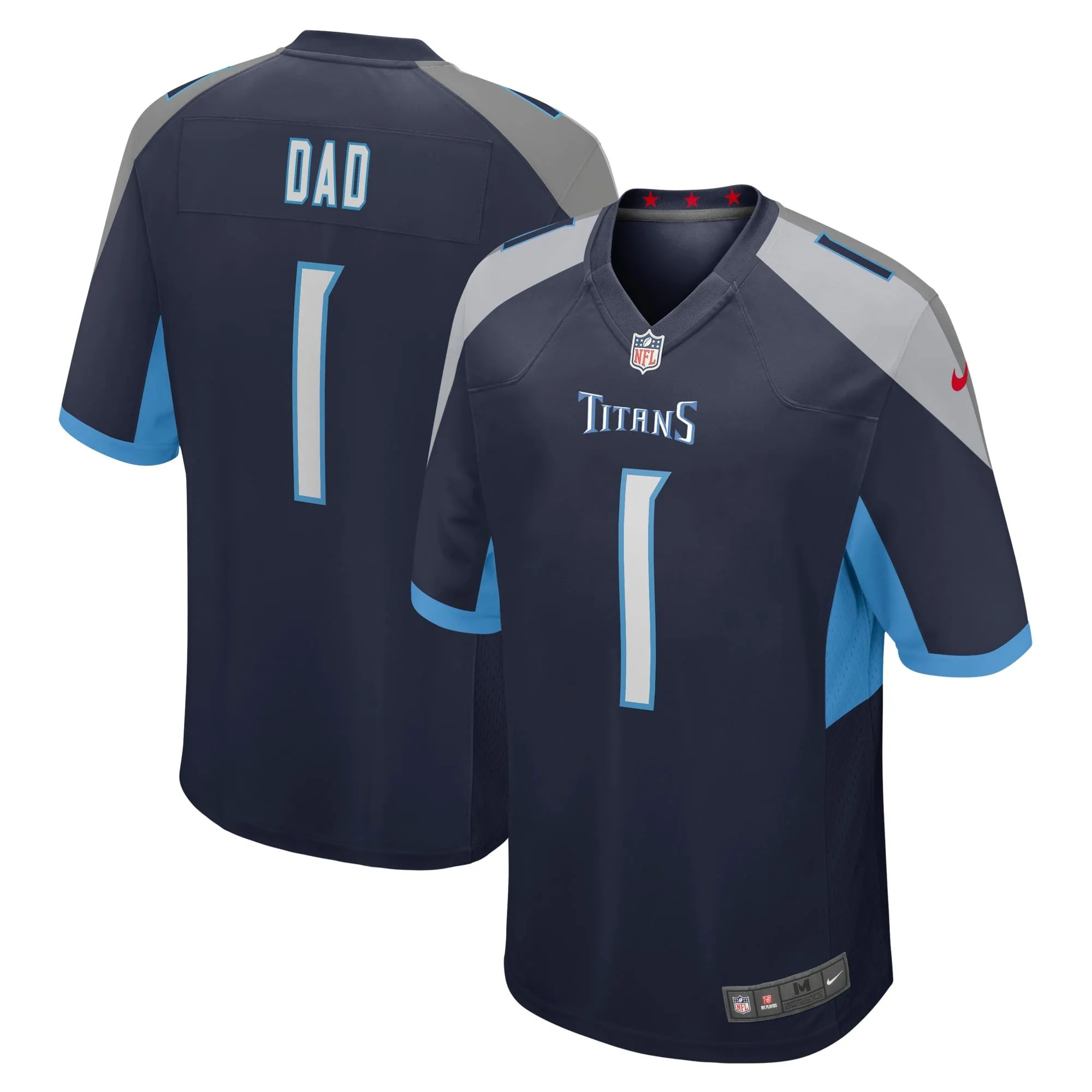 Number 1 Dad Tennessee Titans  Game Jersey - Navy