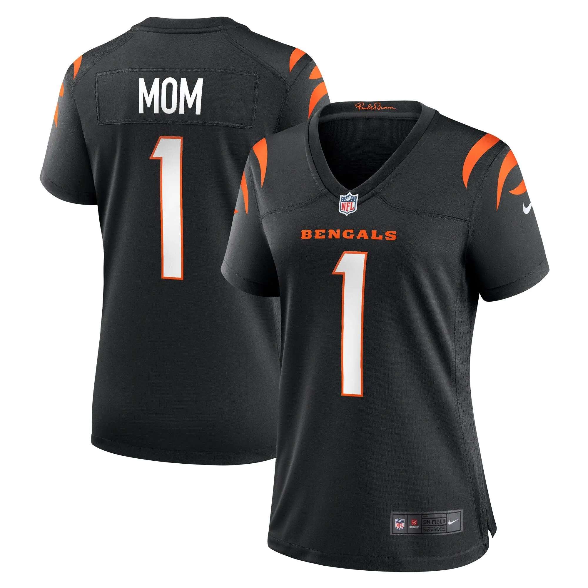 Number 1 Mom Cincinnati Bengals  Women's Game Jersey - Black