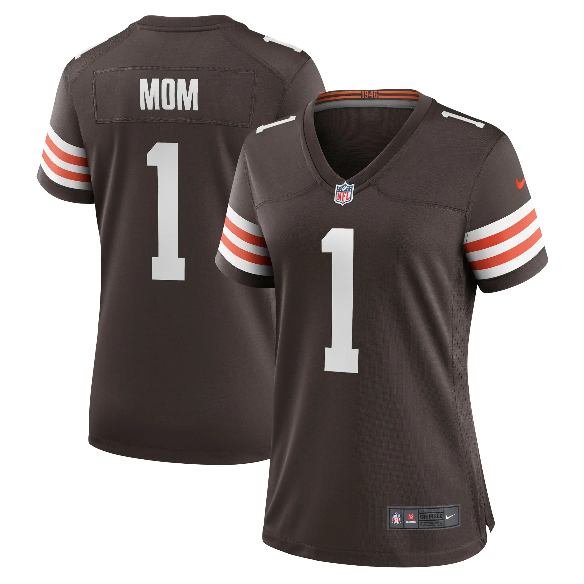 Number 1 Mom Cleveland Browns  Women's Game Jersey - Brown