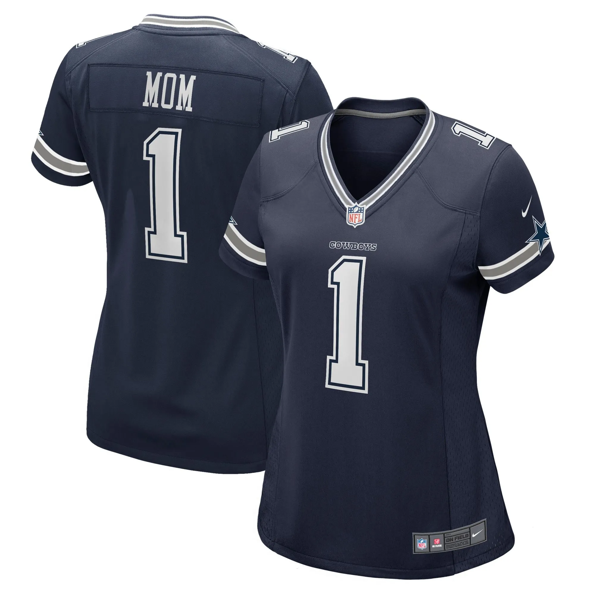 Number 1 Mom Dallas Cowboys  Women's Game Jersey - Navy