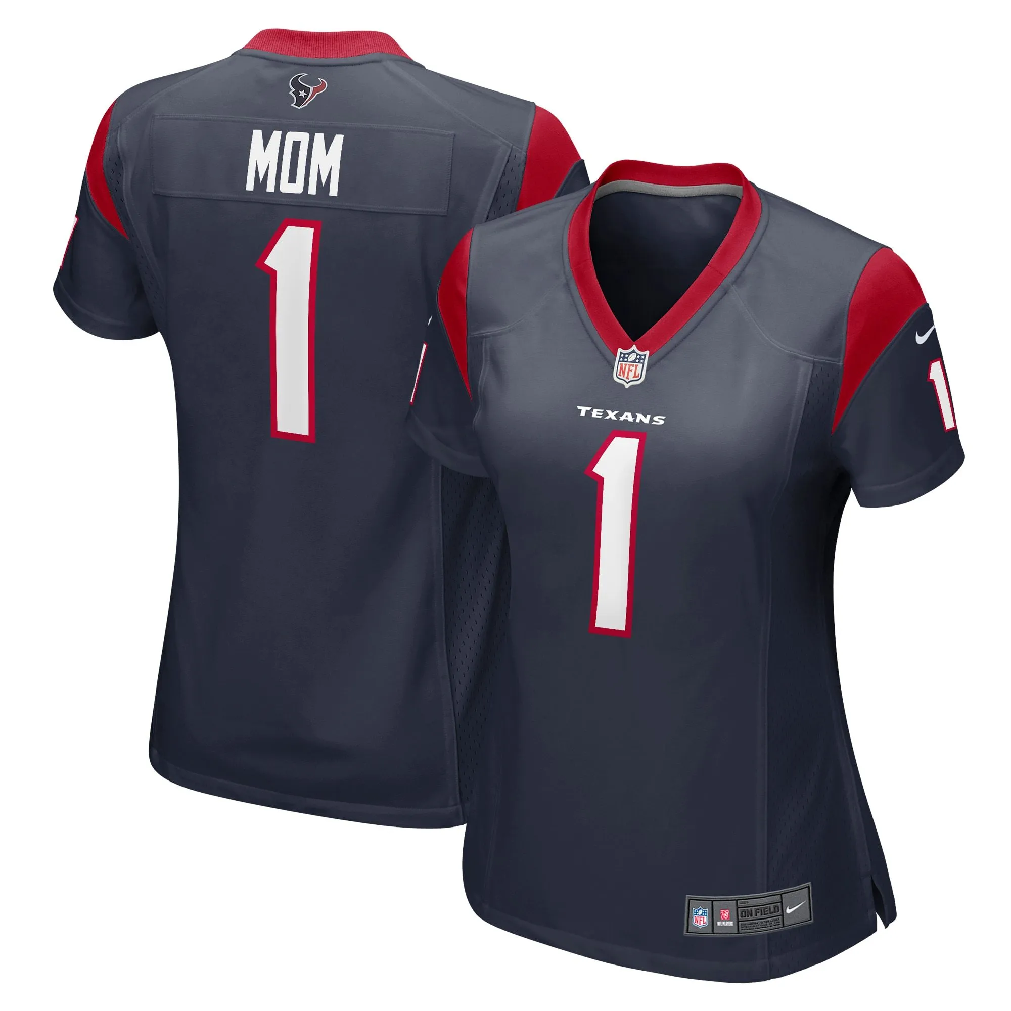 Number 1 Mom Houston Texans  Women's Game Jersey - Navy