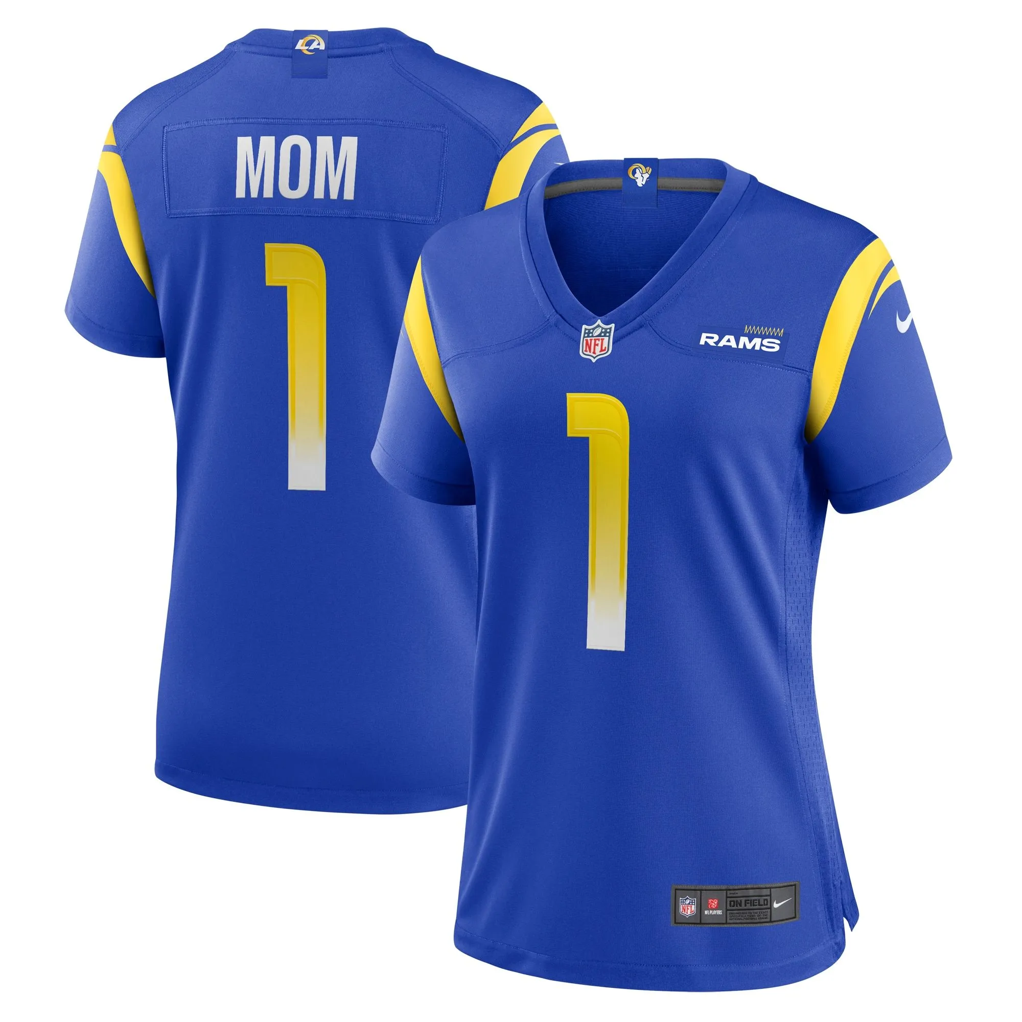 Number 1 Mom Los Angeles Rams  Women's Game Jersey - Royal