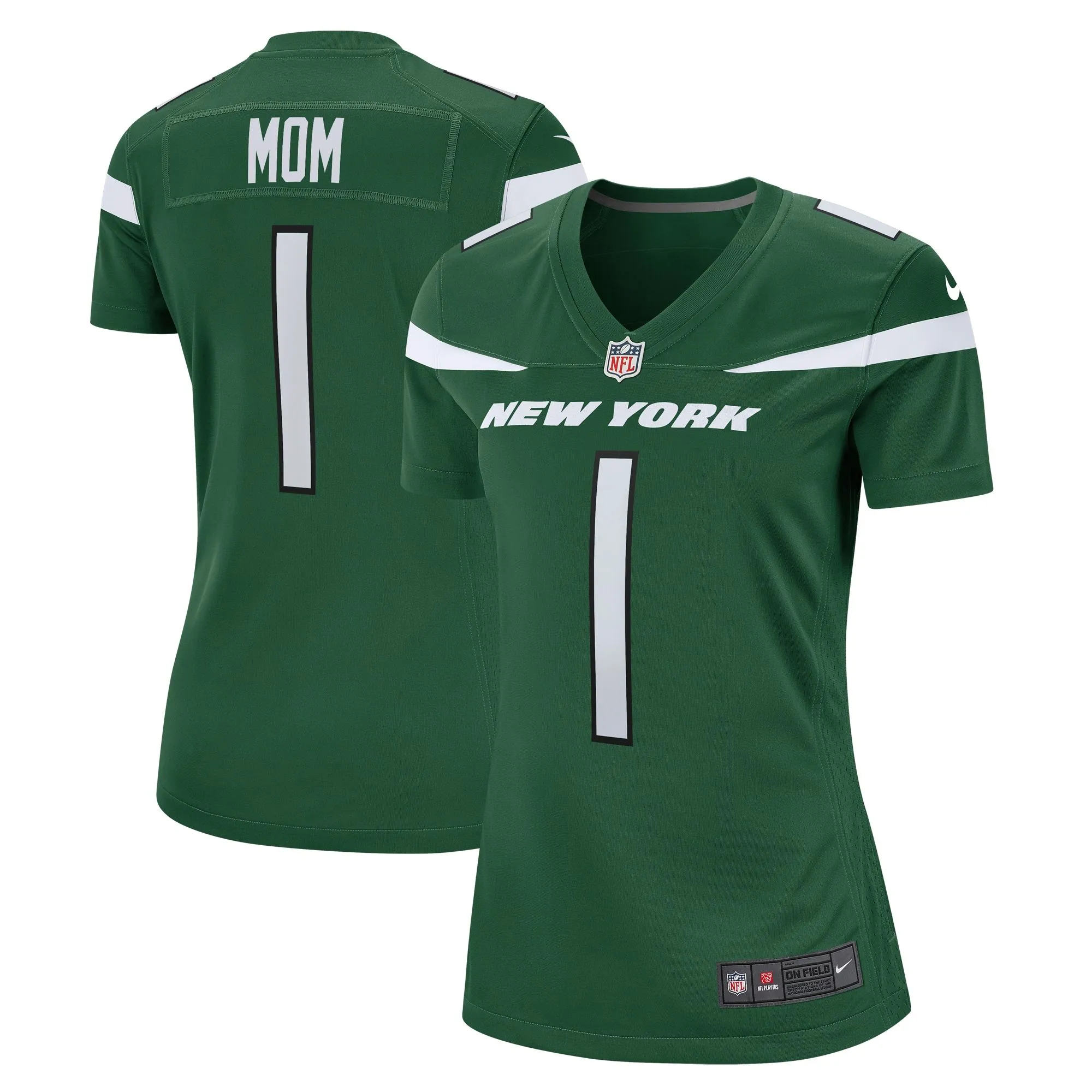 Number 1 Mom New York Jets  Women's Game Jersey - Gotham Green