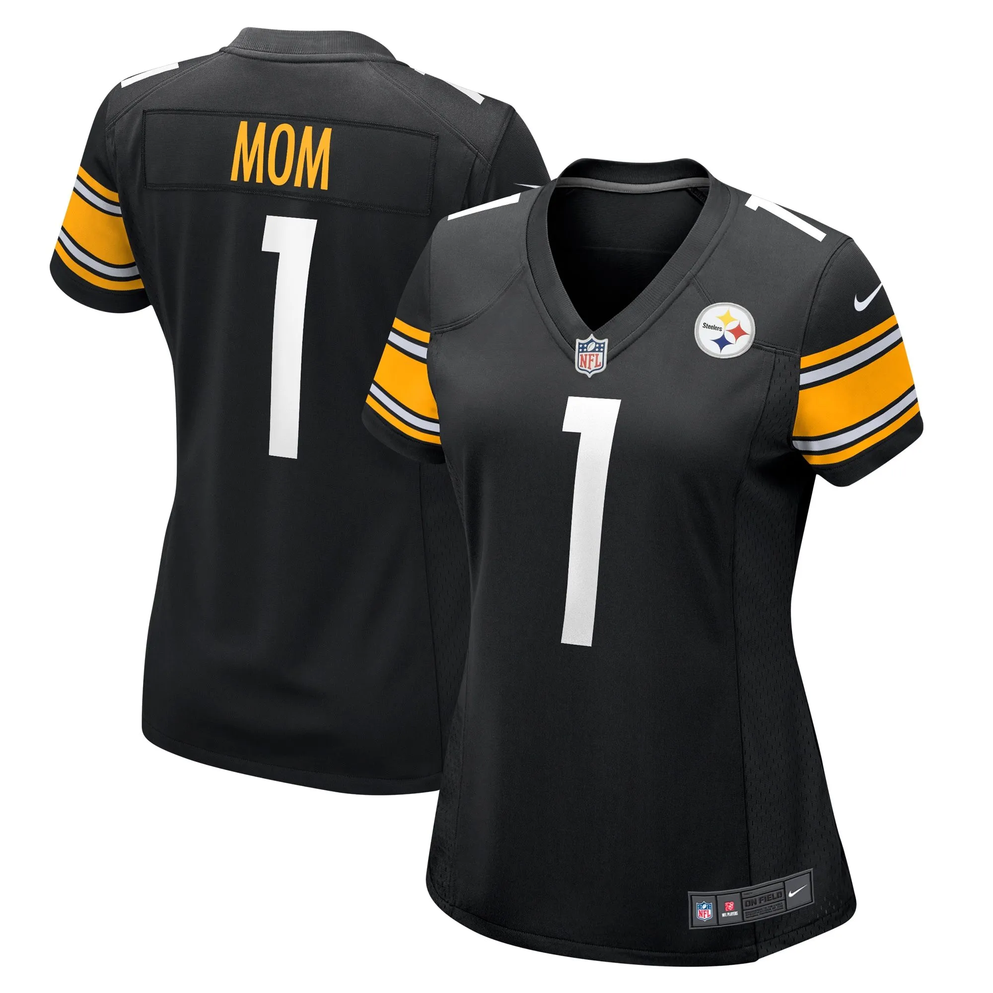 Number 1 Mom Pittsburgh Steelers  Women's Game Jersey - Black