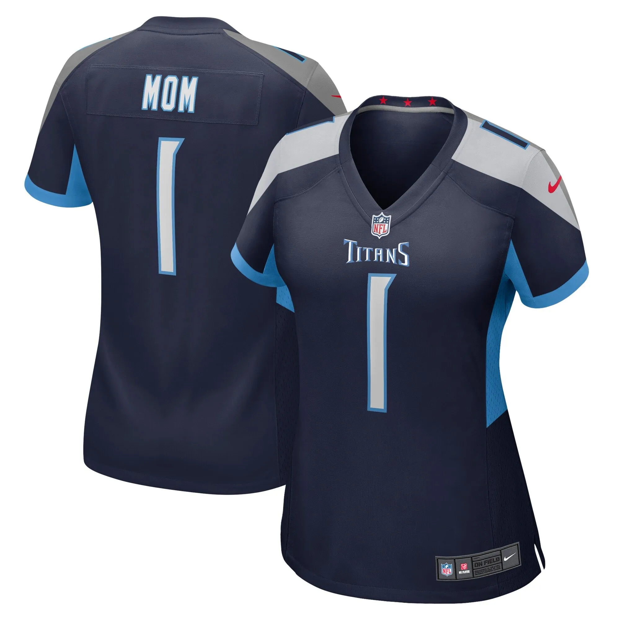 Number 1 Mom Tennessee Titans  Women's Game Jersey - Navy