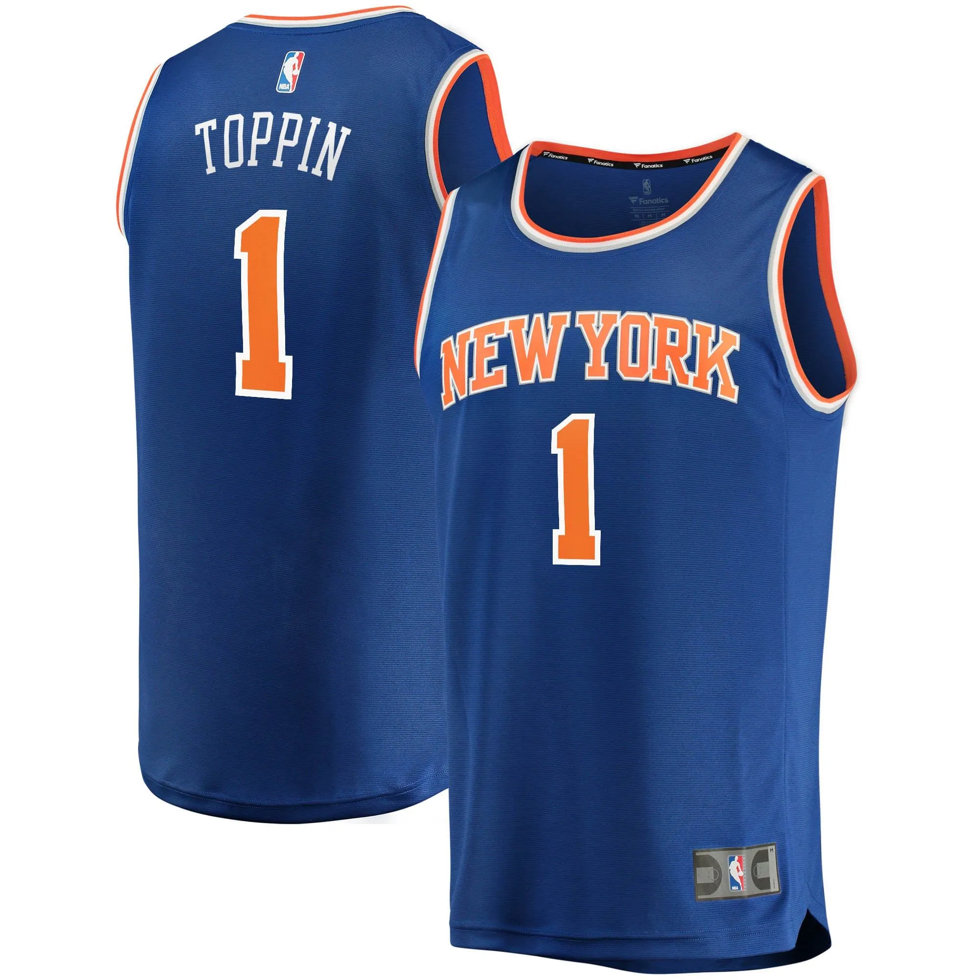 Obi Toppin New York Knicks Fanatics Branded Fast Break Replica Jersey - Icon Edition - Blue