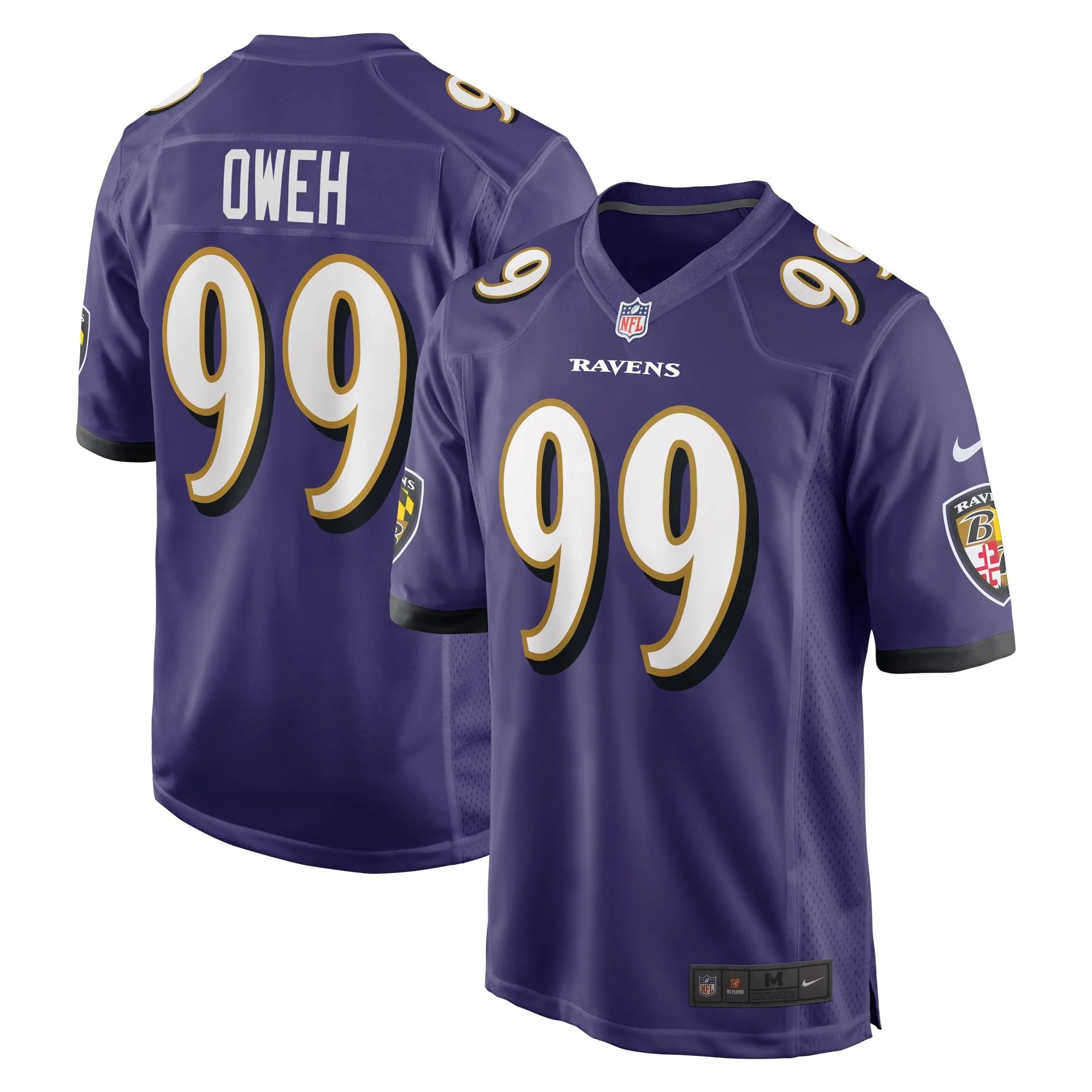 Odafe Oweh Baltimore Ravens  Game Jersey - Purple